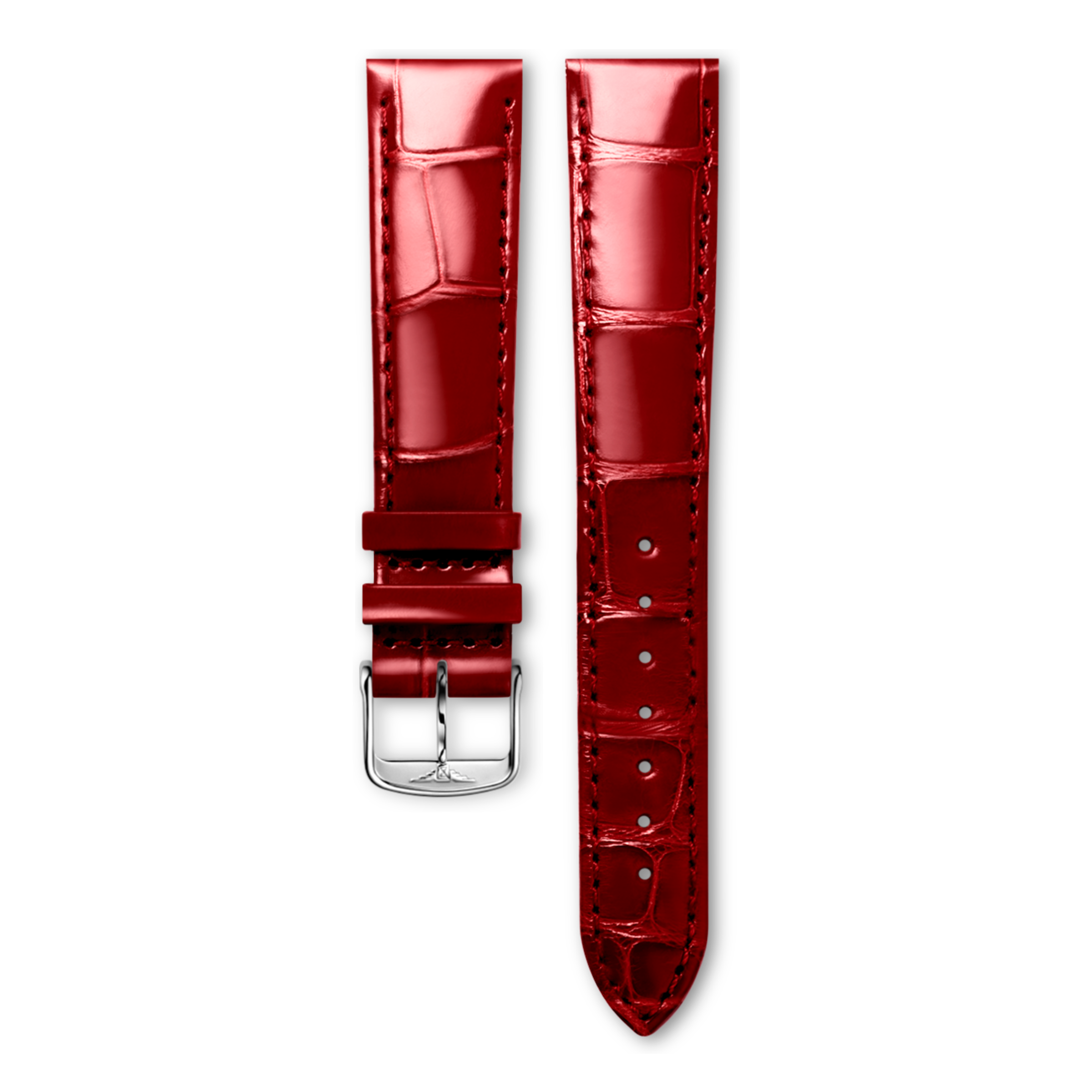 Bright red alligator strap