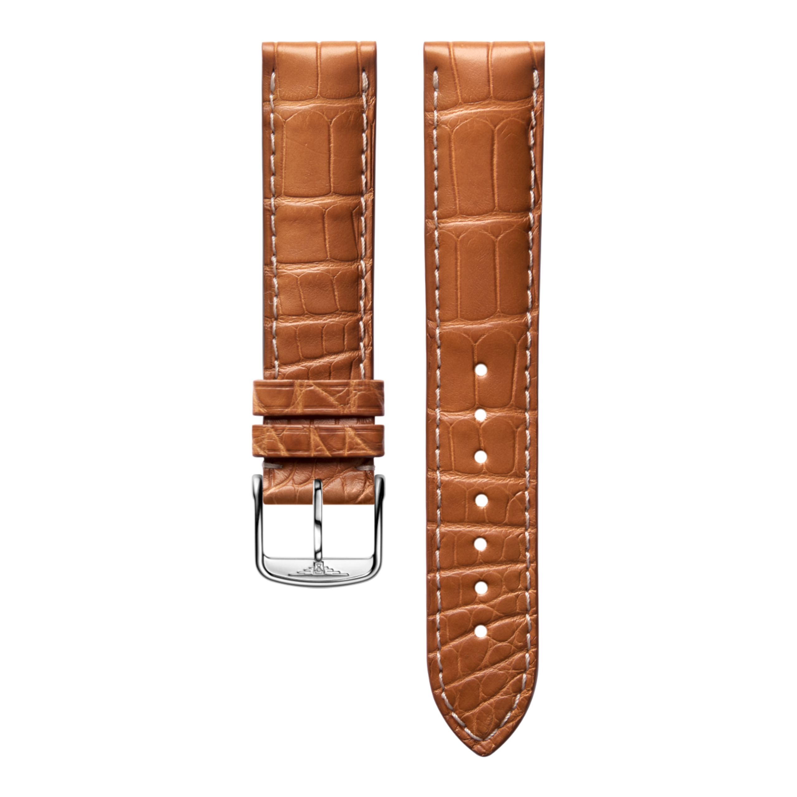 Honey matt alligator strap
