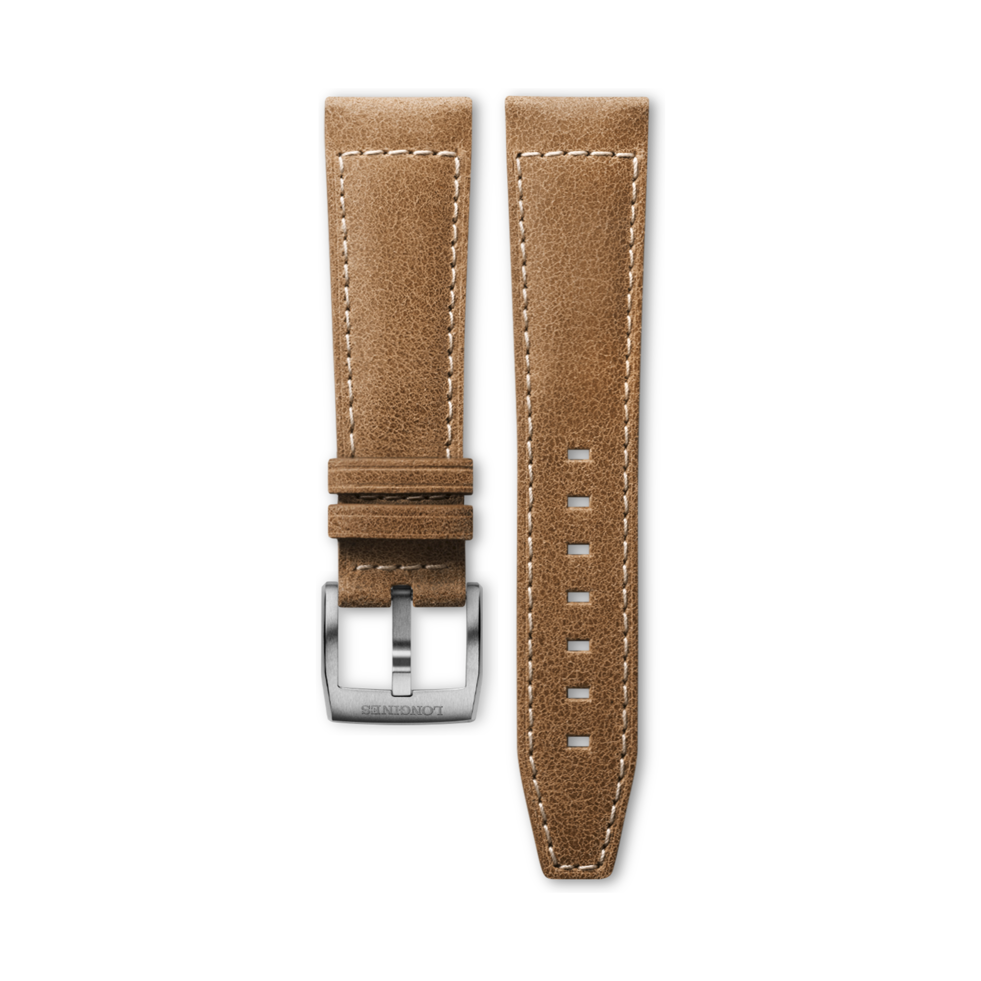 Matt Beige Calf Leather Strap 22mm | CL682164334 | LONGINES SPIRIT