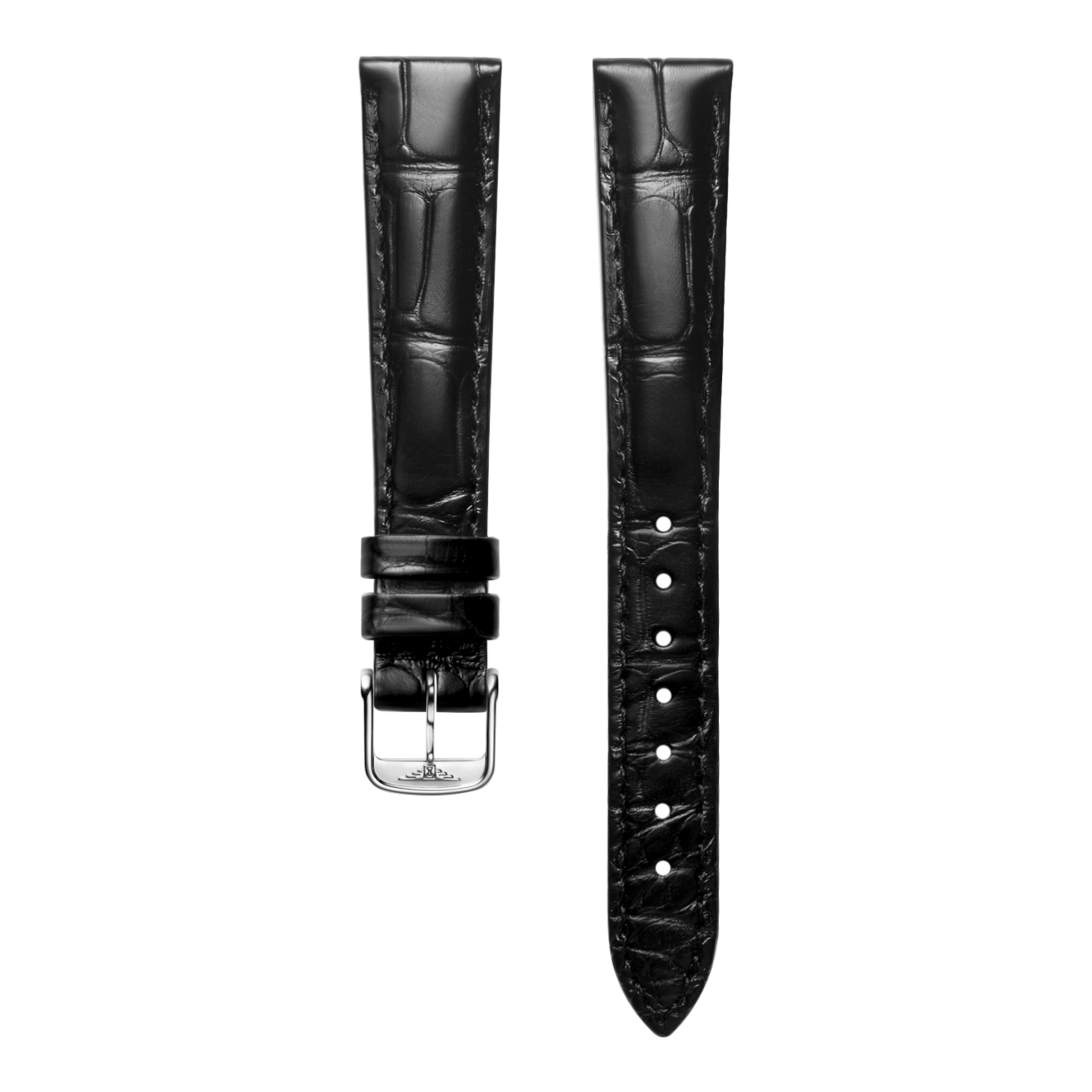 Bracelet en alligator noir mat