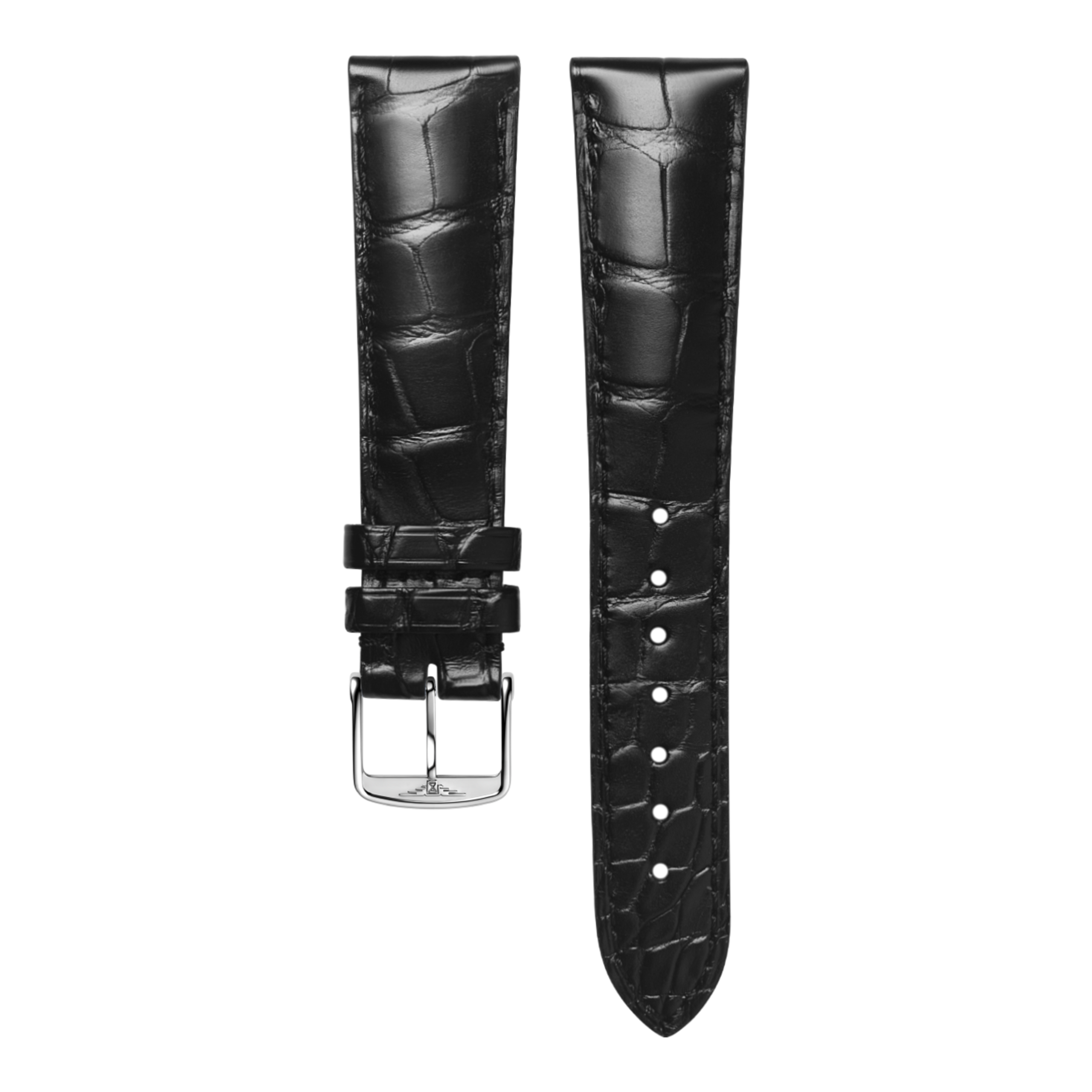 Matt black alligator strap