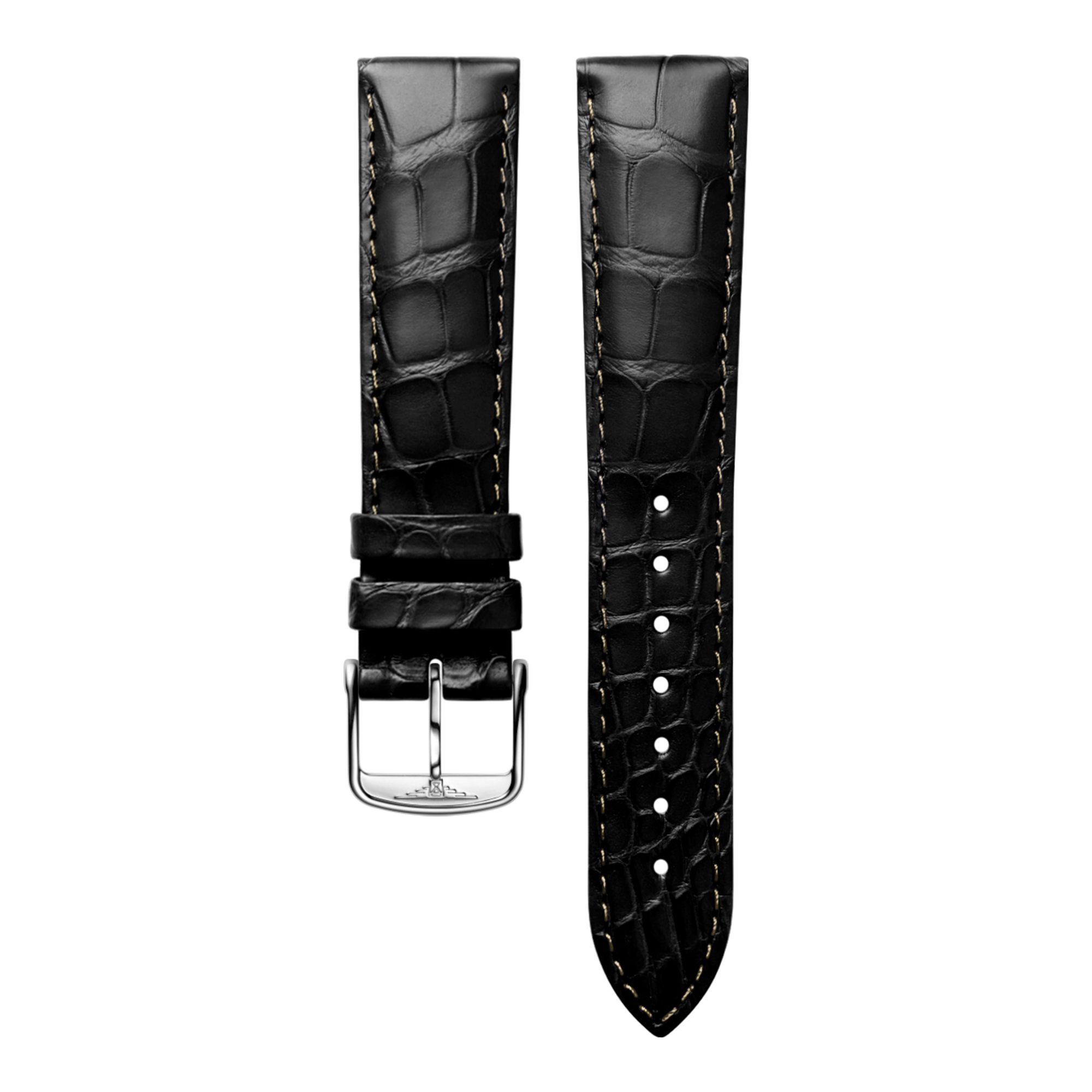 ★未開封新品★LONGINES マットブラウン カーフレザー ストラップ マットブラウン アリゲーター ストラップ Cl682166618, 21cm