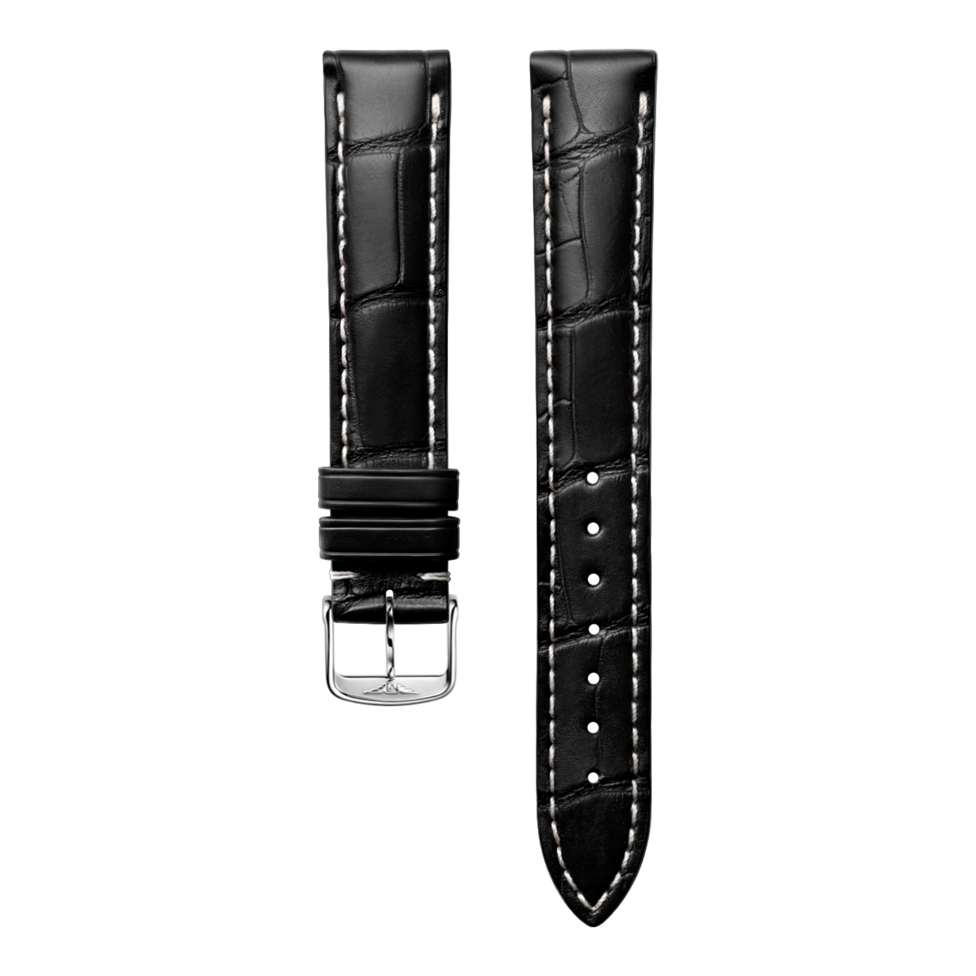 LONGINES フラッグシップ レディース 時計 ビンテージ ブレスレット strap-matt-black-alligator-