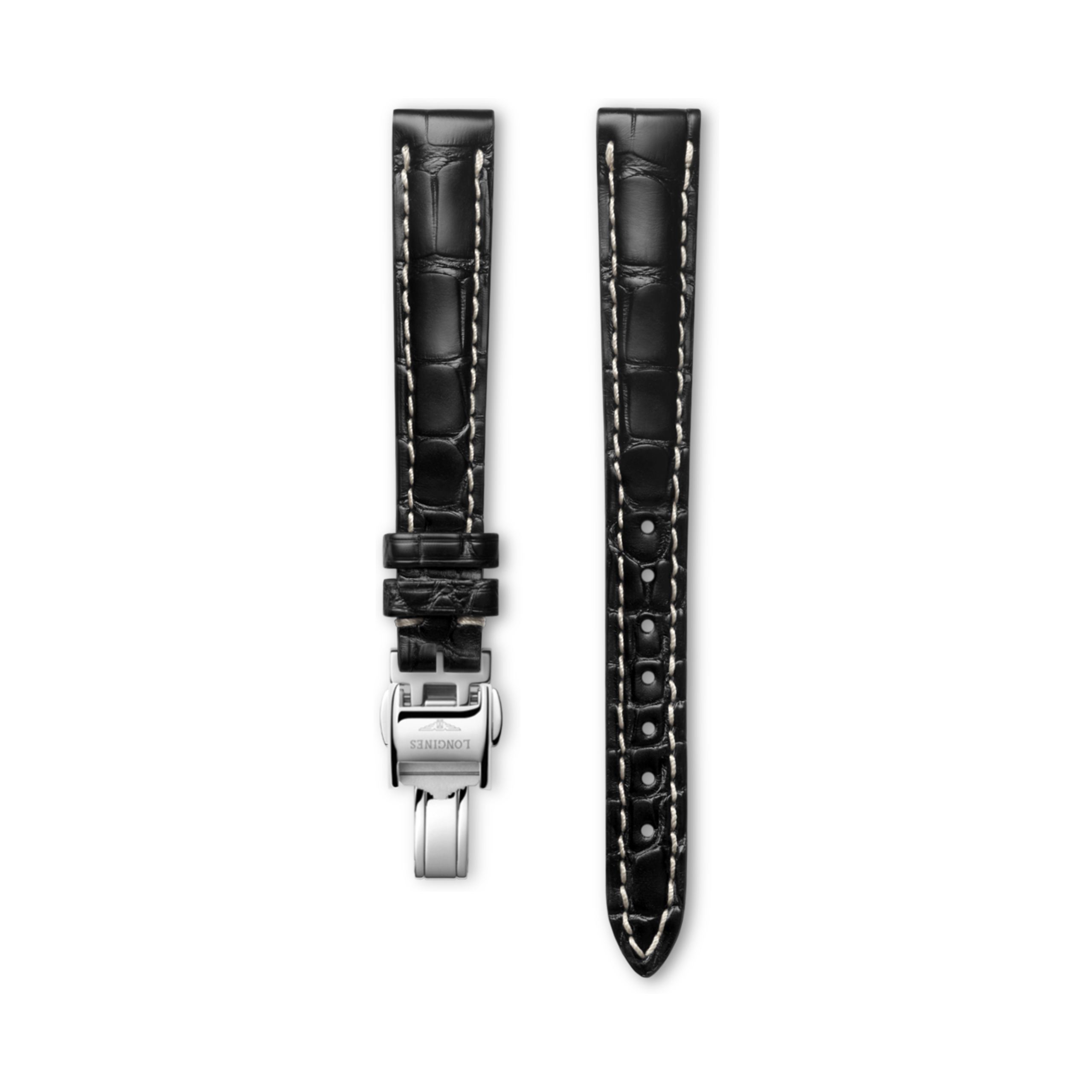 Longines マットブラック アリゲーター ストラップ Strap - CL682136583