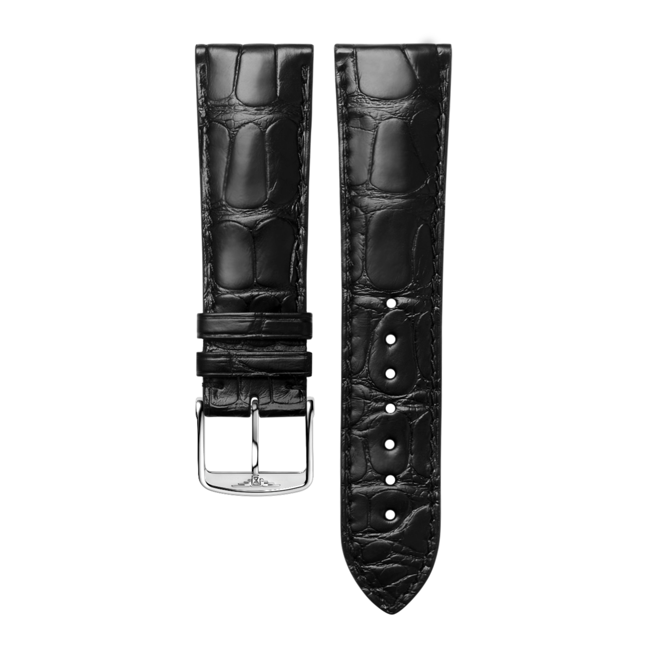Bracelet en alligator noir mat