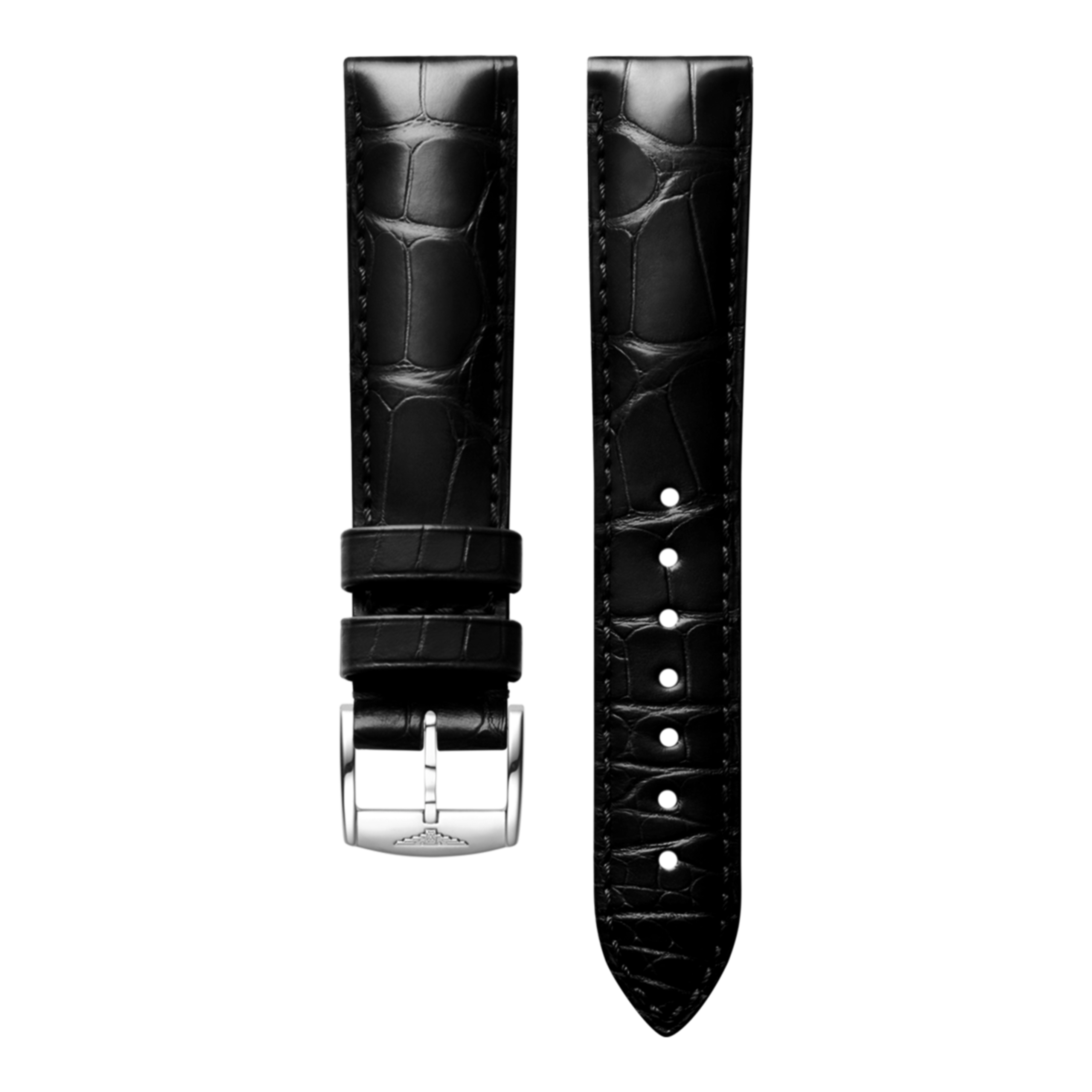 Mattschwarzes Alligatorlederarmband