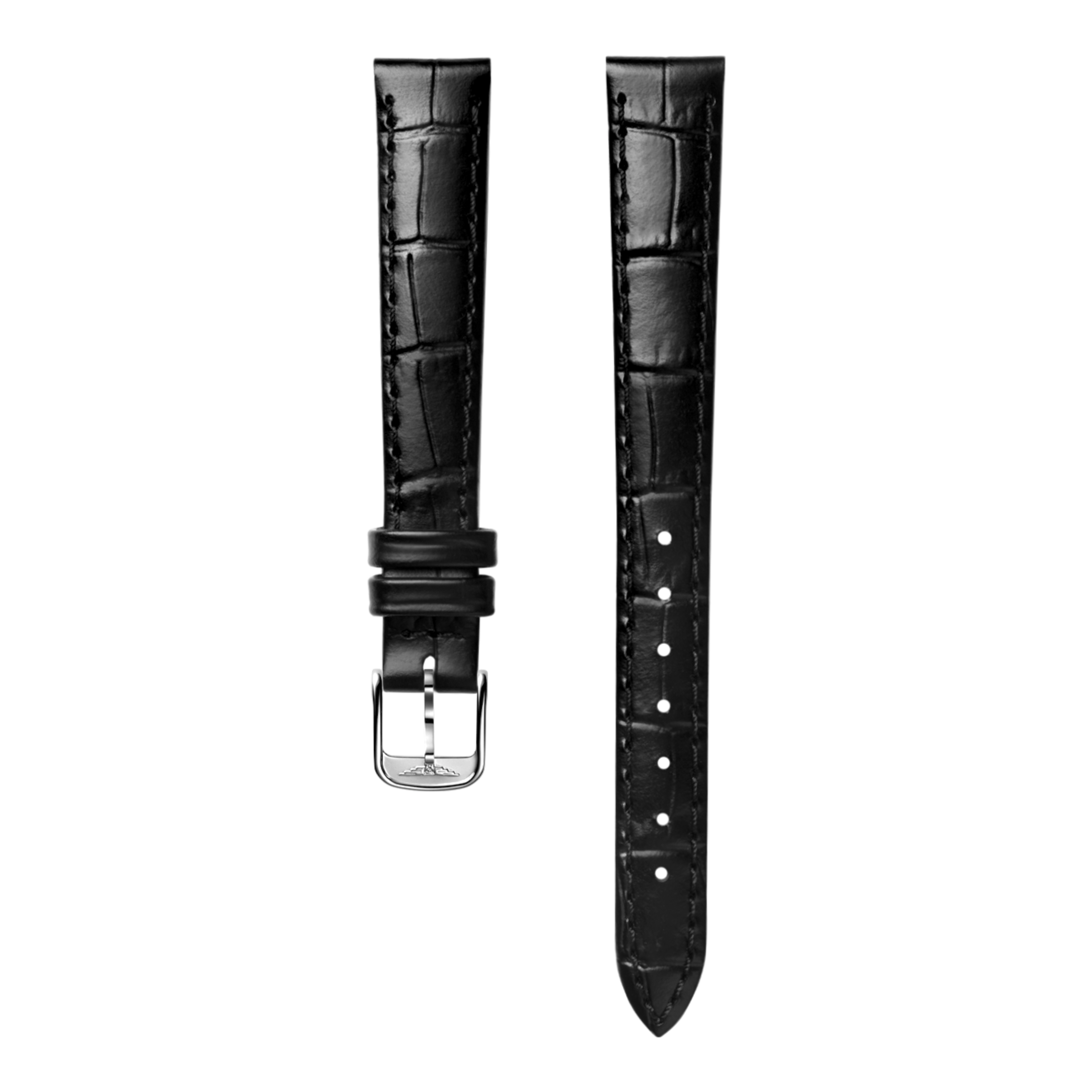 Matt black alligator strap