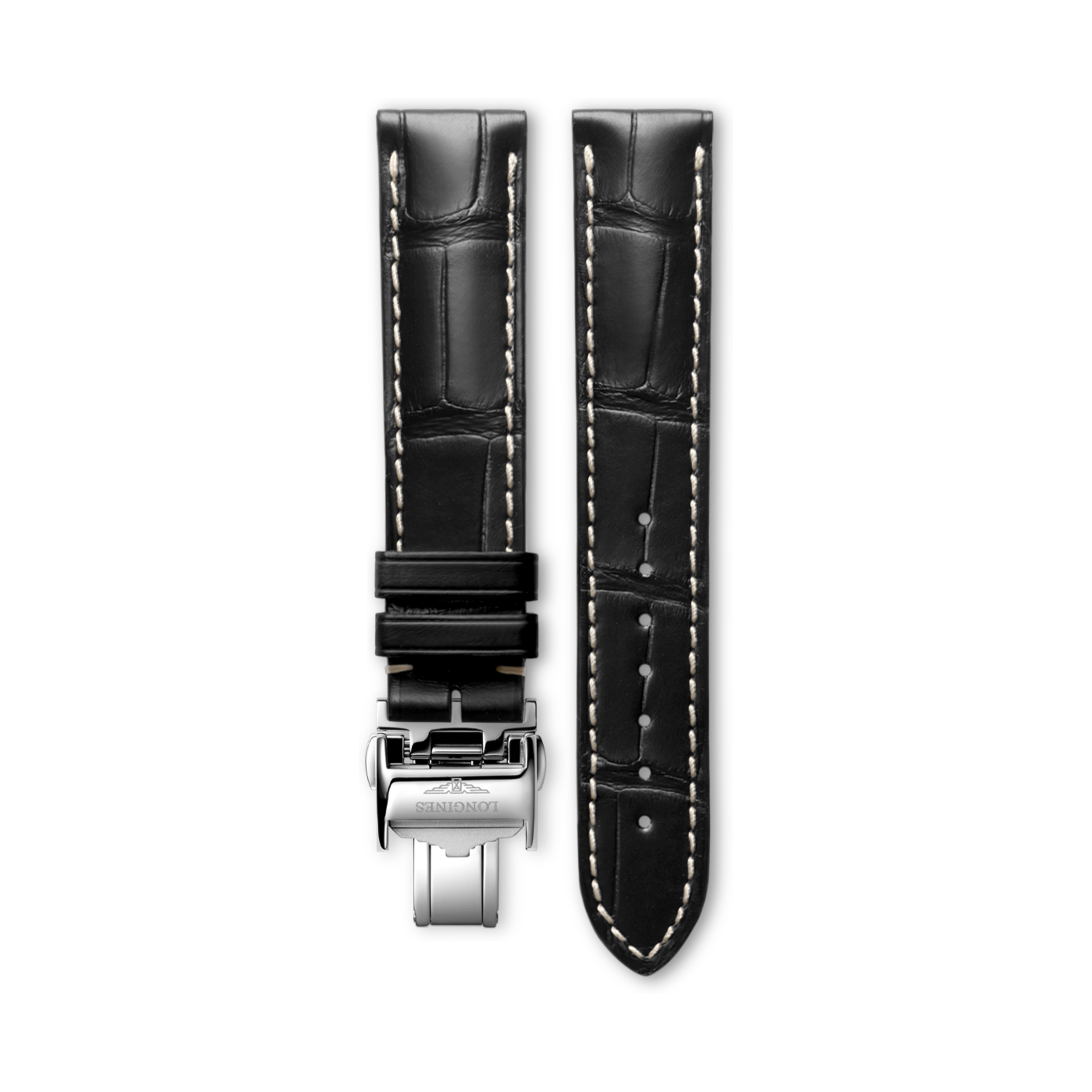 Longines Matt black alligator strap - L682149173 & L639120584