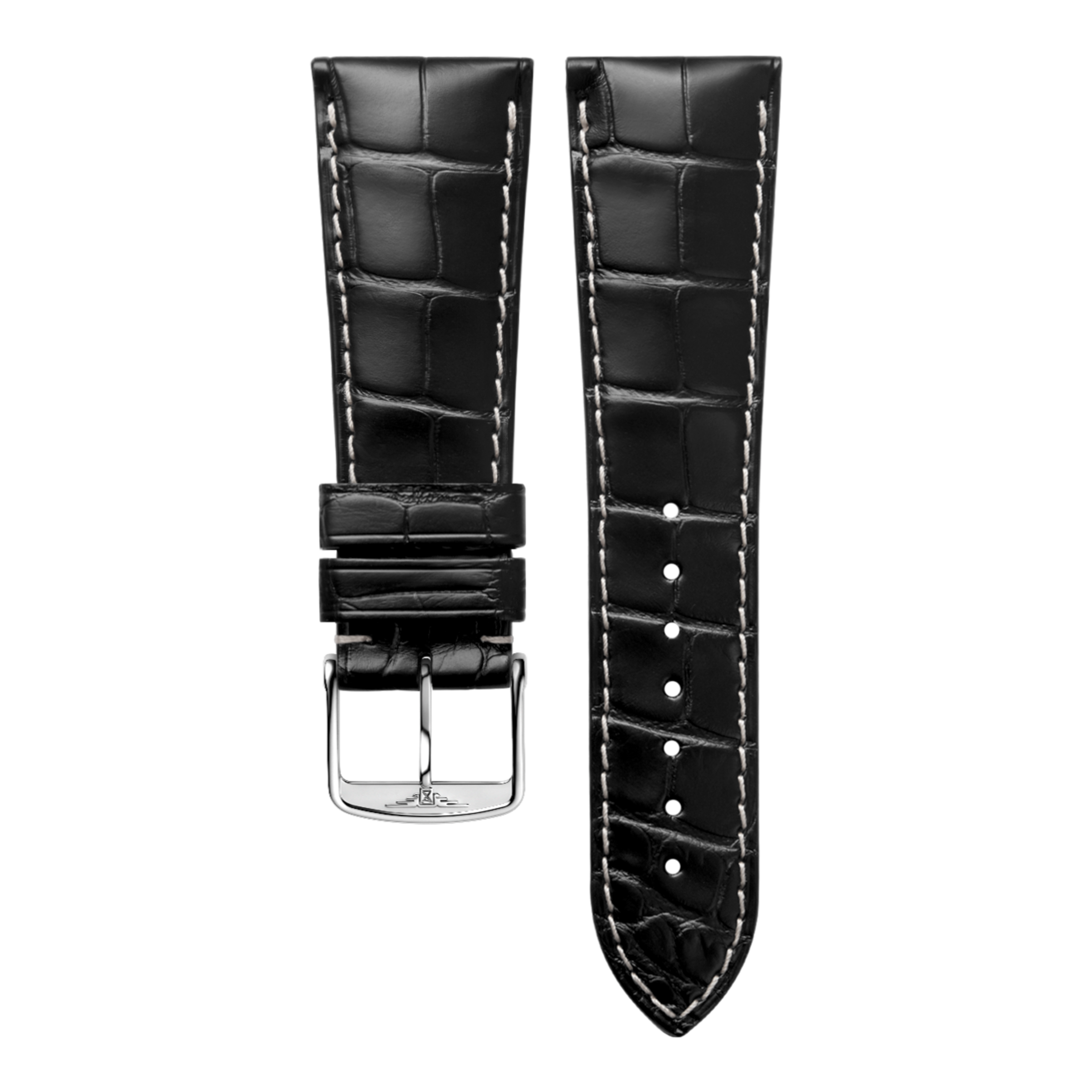 Matt black alligator strap