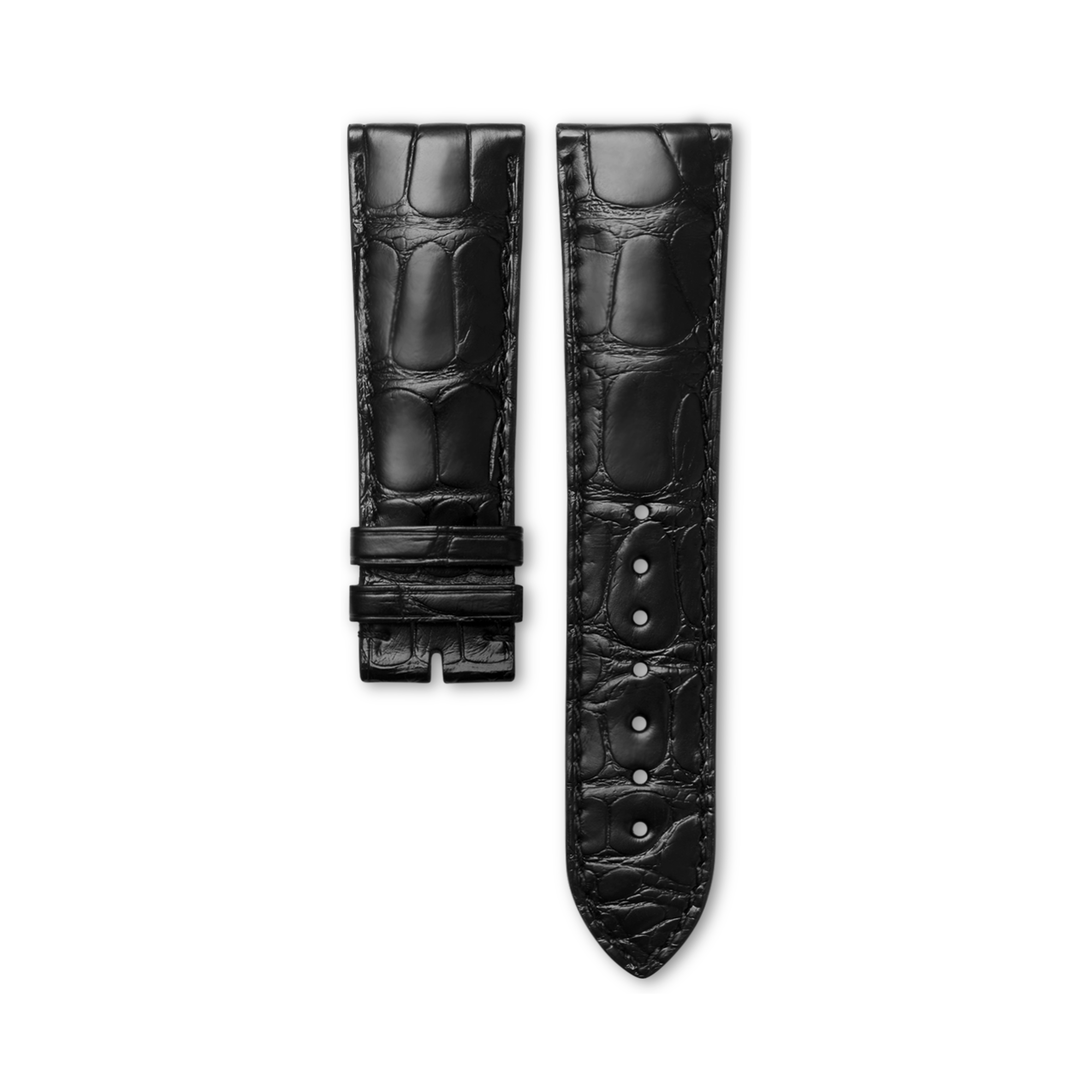 マットブラック アリゲーター ストラップ　尾錠なし マットブラック アリゲーター ストラップ CL682141332, 23cm