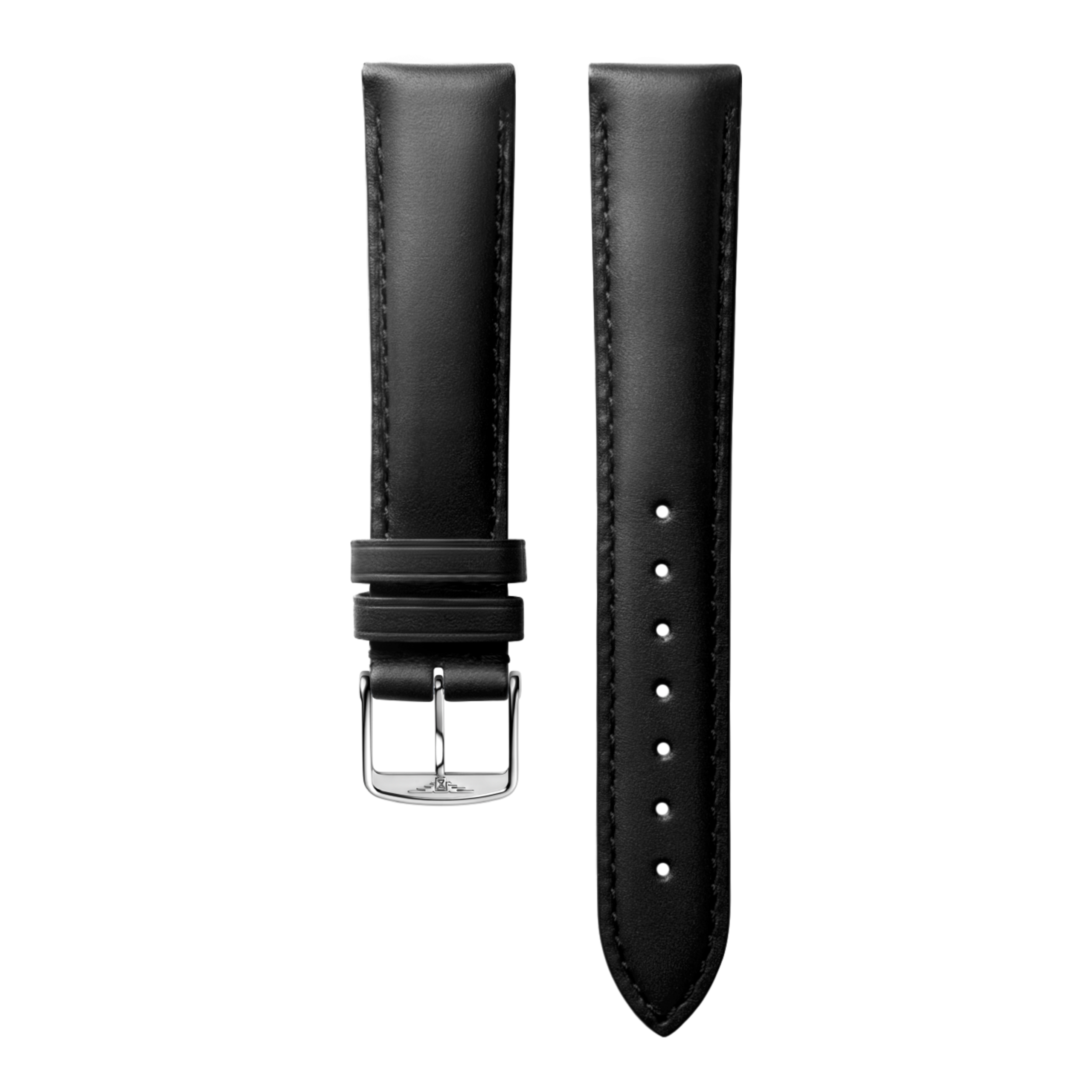 Matt black calf leather strap