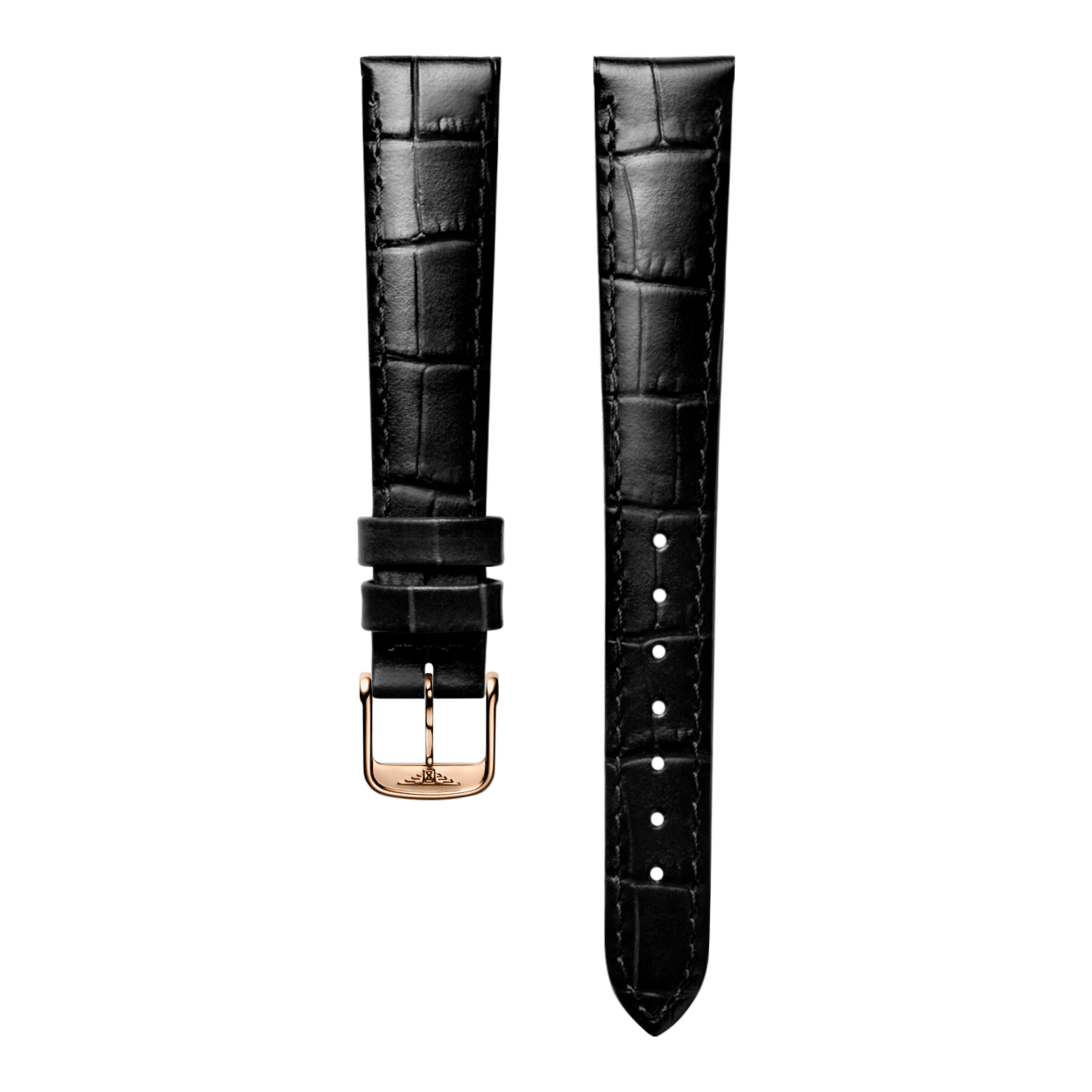 Matt black calf leather strap