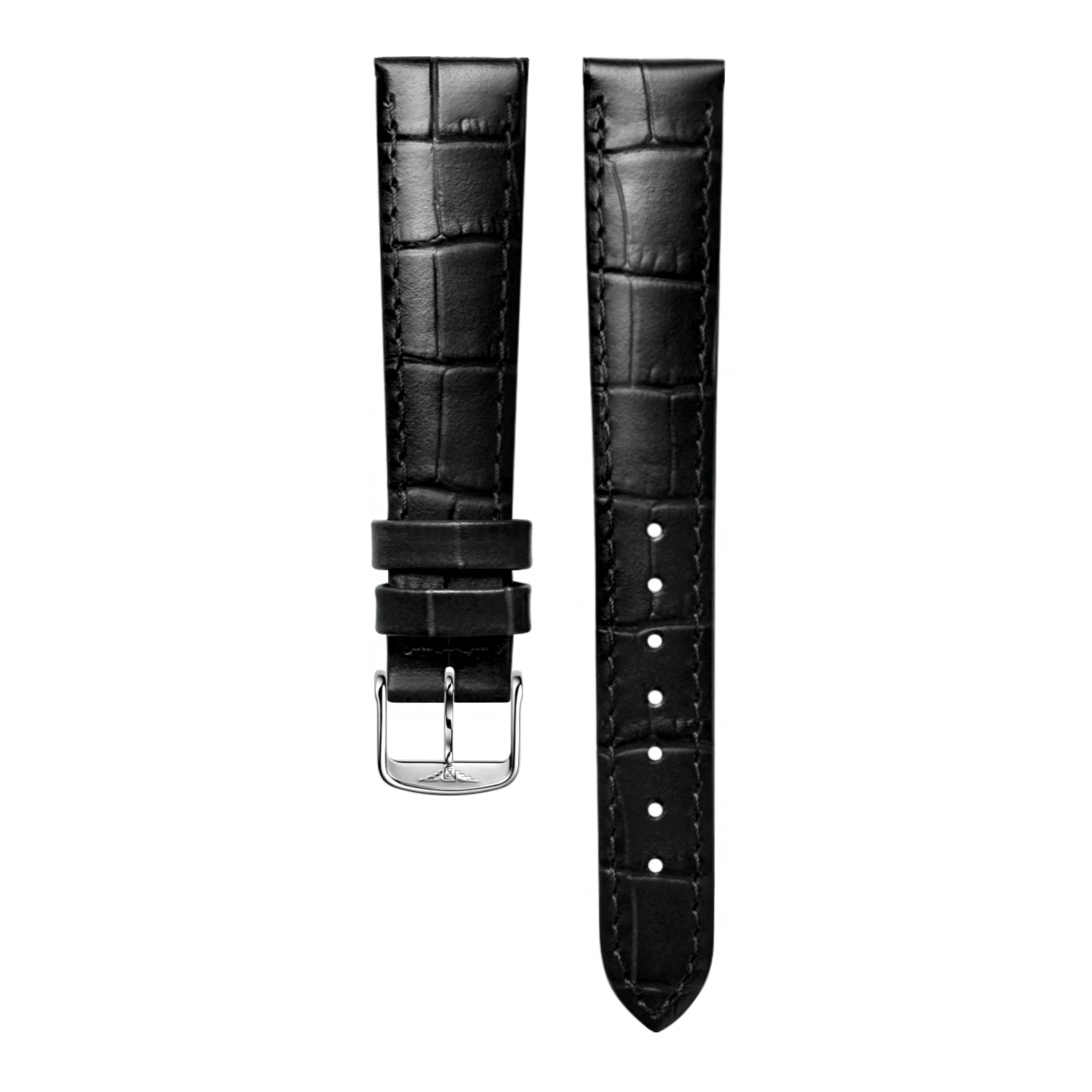 Matt black calf leather strap