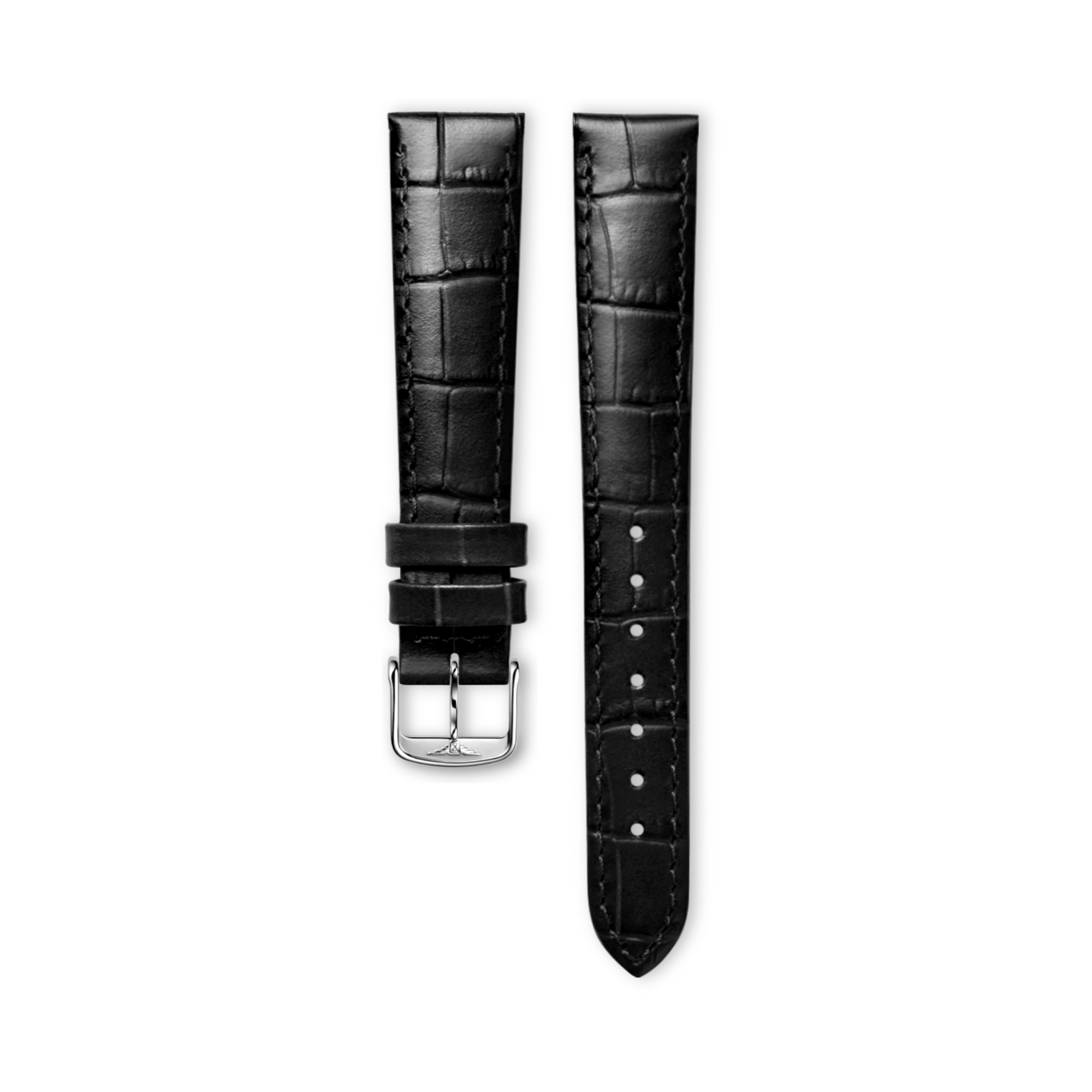Matt Black Calf Leather Strap CL682101025, 17cm, LONGINES