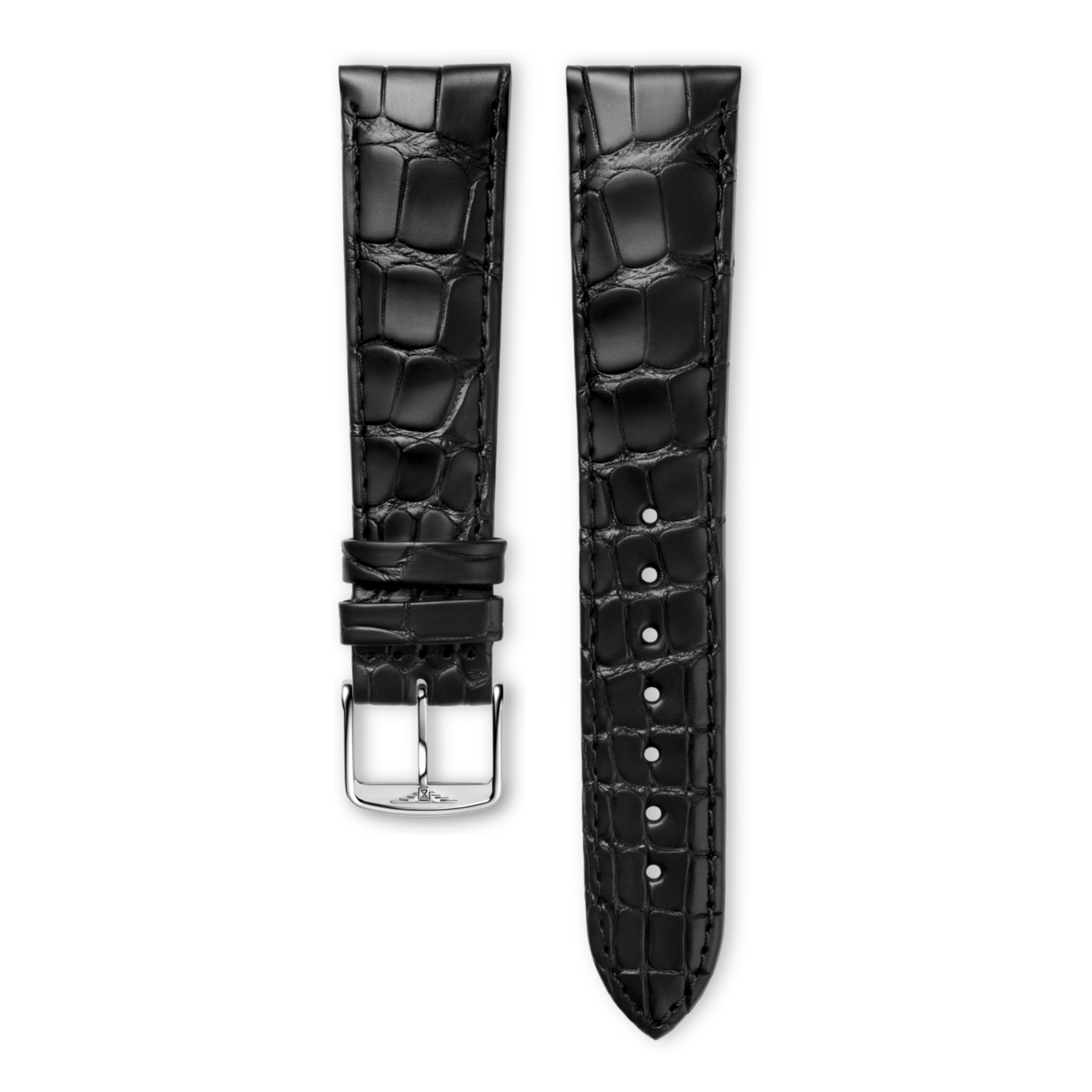 Matt black calf leather strap
