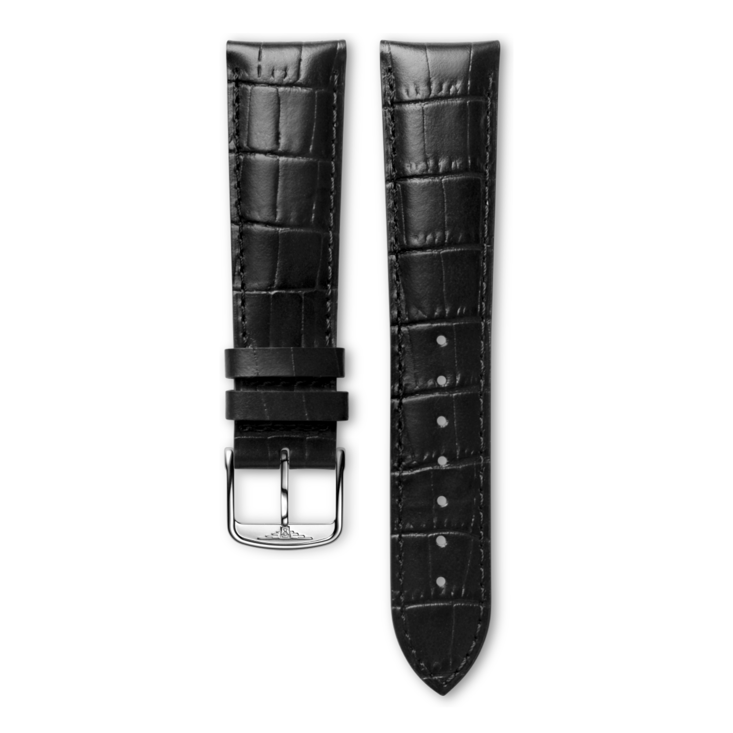 Matt black calf leather strap