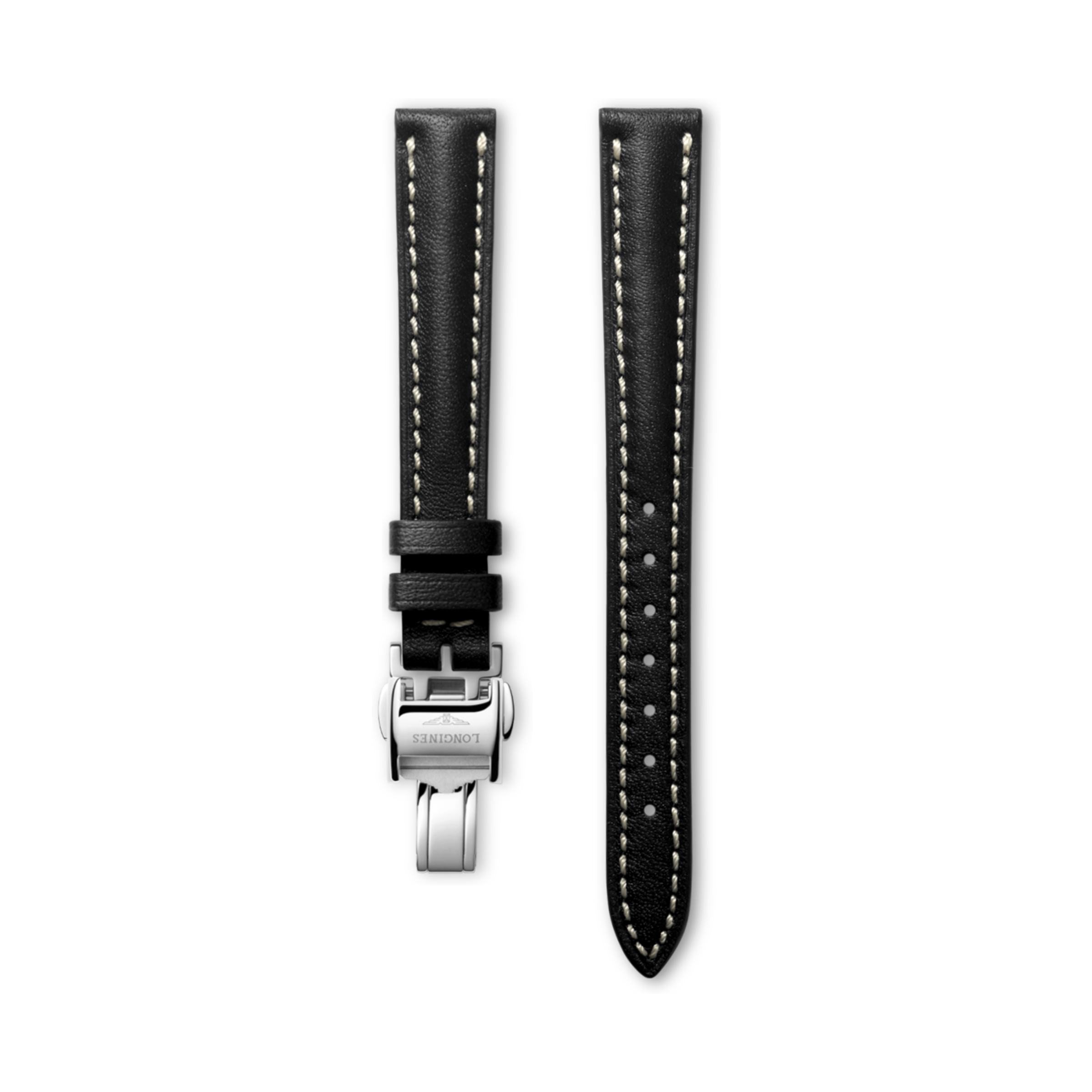 Longines Matt black calf leather strap Strap - L682125341 & L639120587