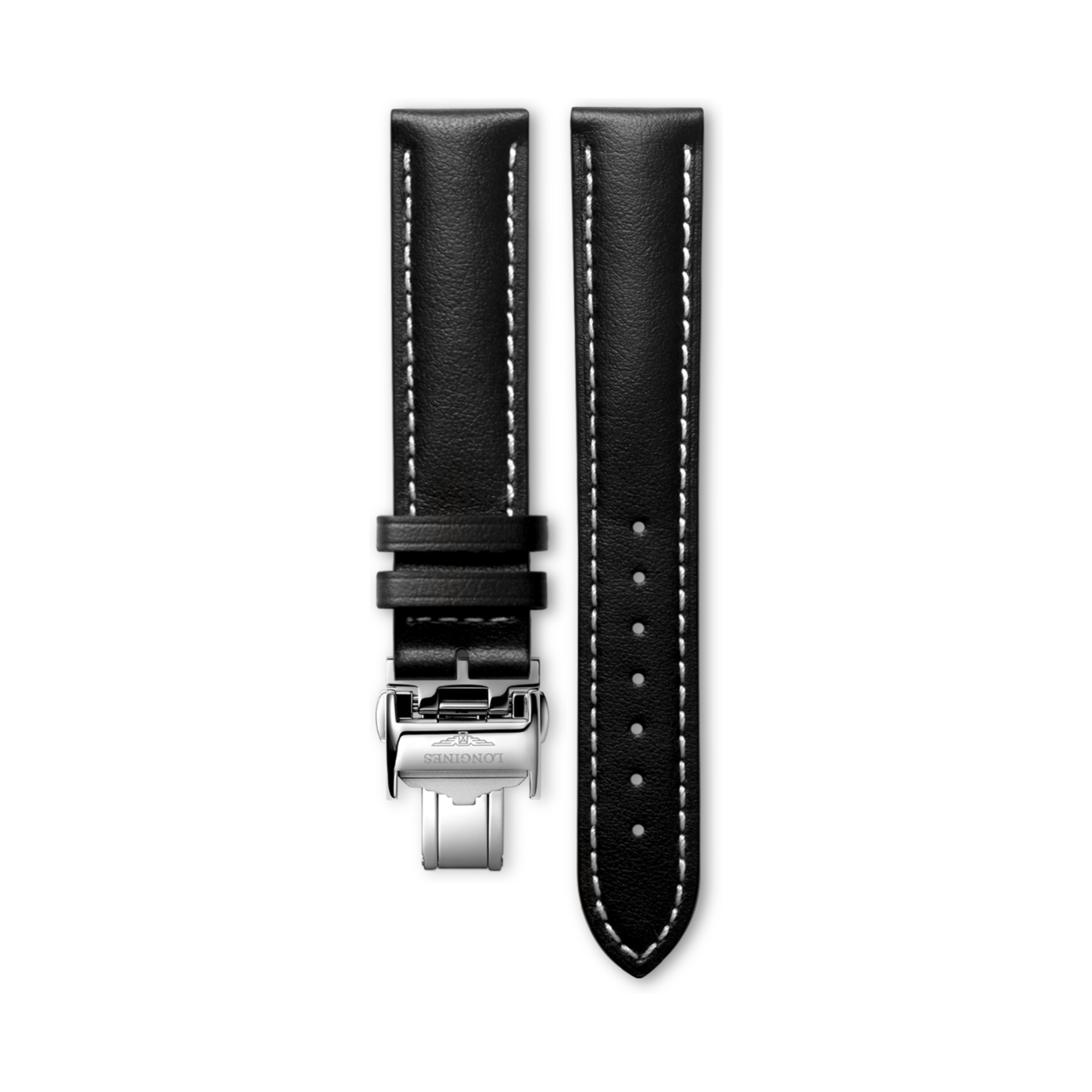 Longines Matt black calf leather strap Strap - L682132177 & L639120584