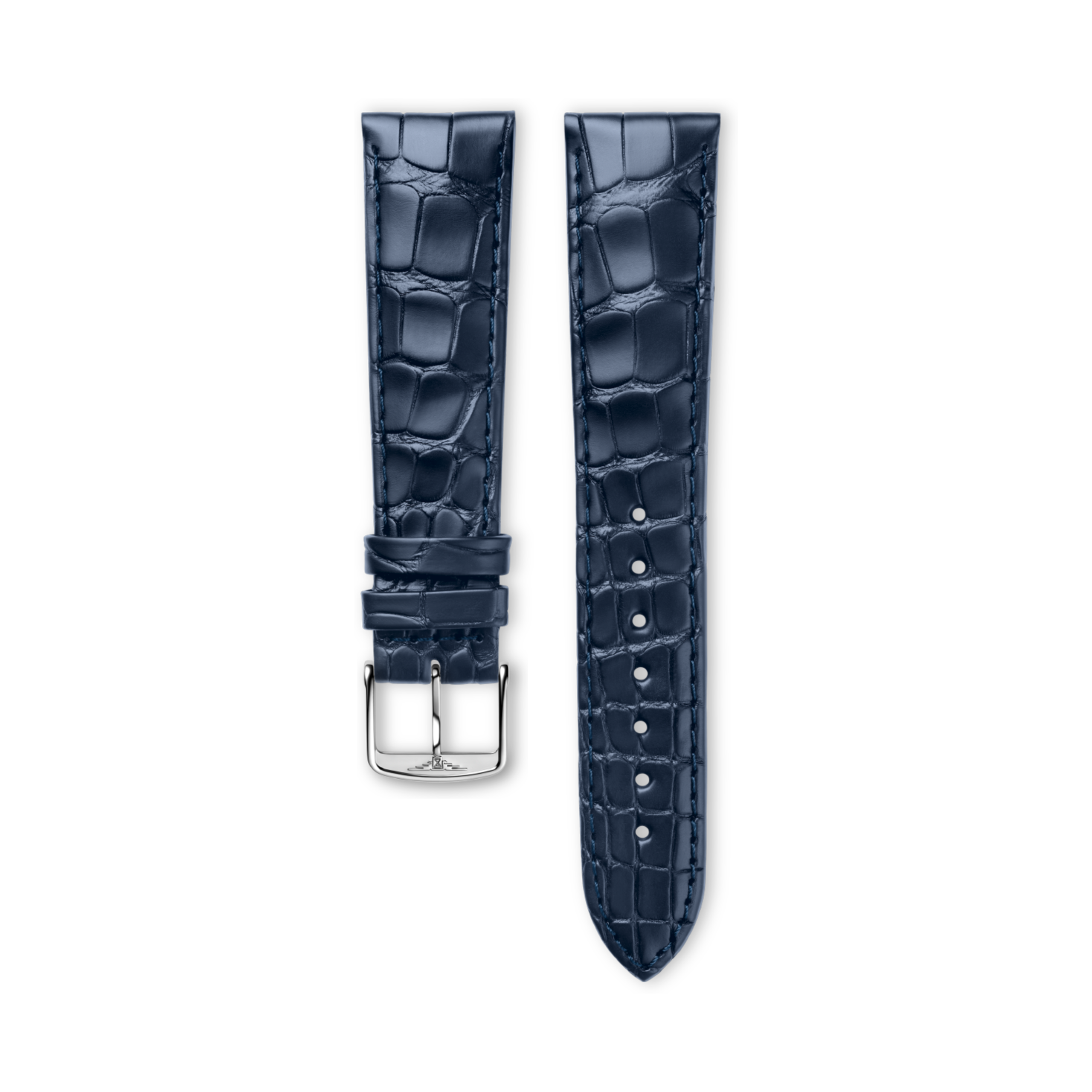 Longines Niebieski pasek ze skóry cielęcej w macie - 20.00 - Skóra - L682110059 - Strap with buckle