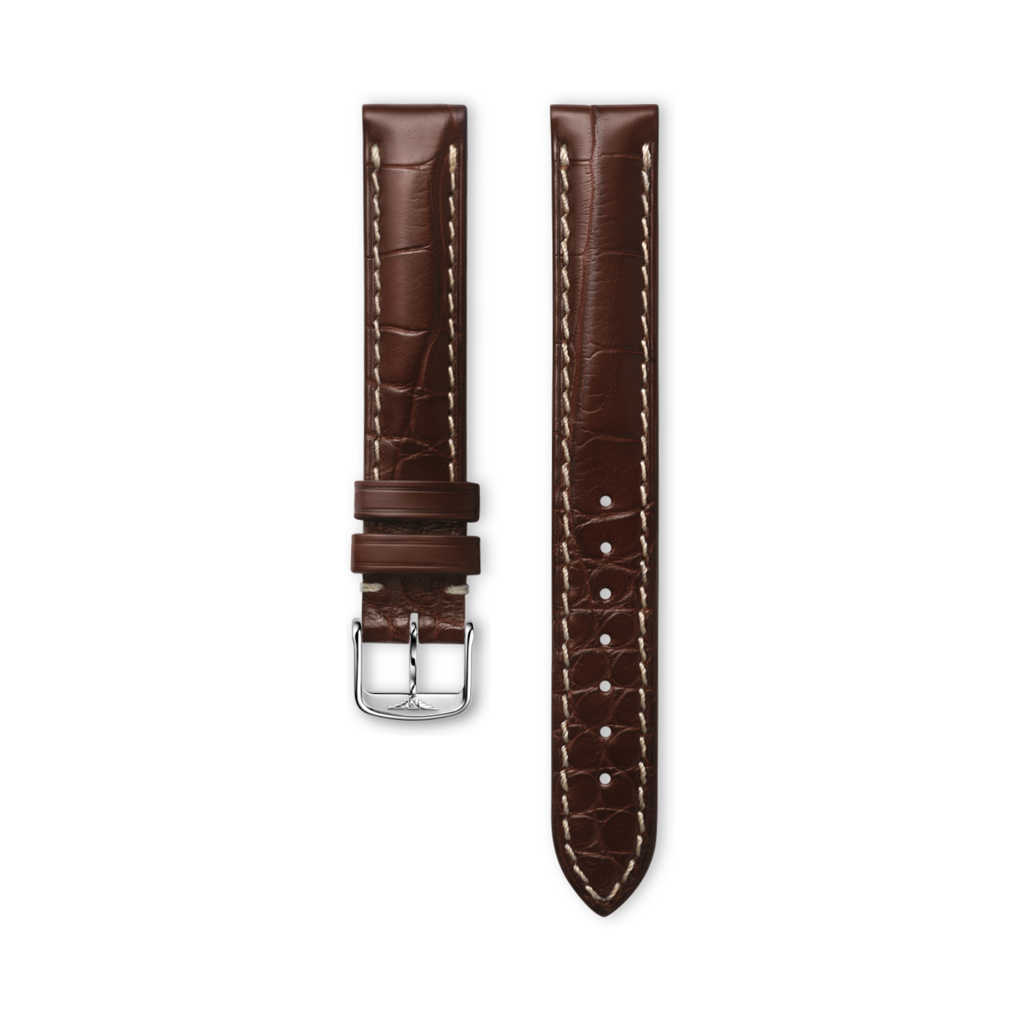 マットブラウン アリゲーター ストラップ CL682101351, 14cm, ロンジン