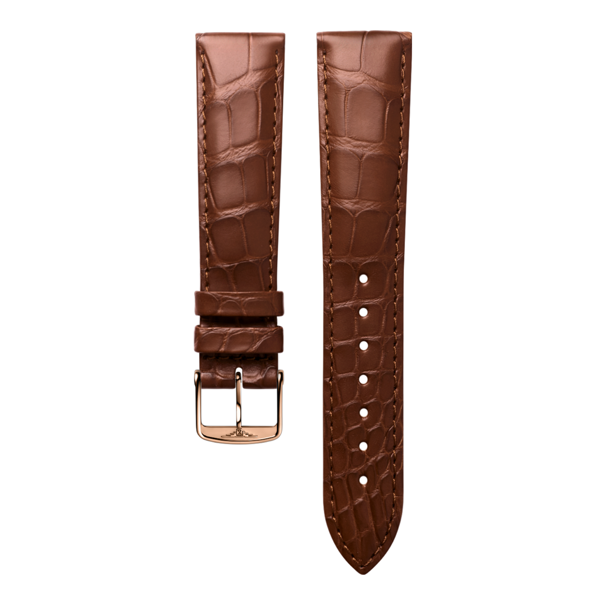 Bracelet en alligator marron mat