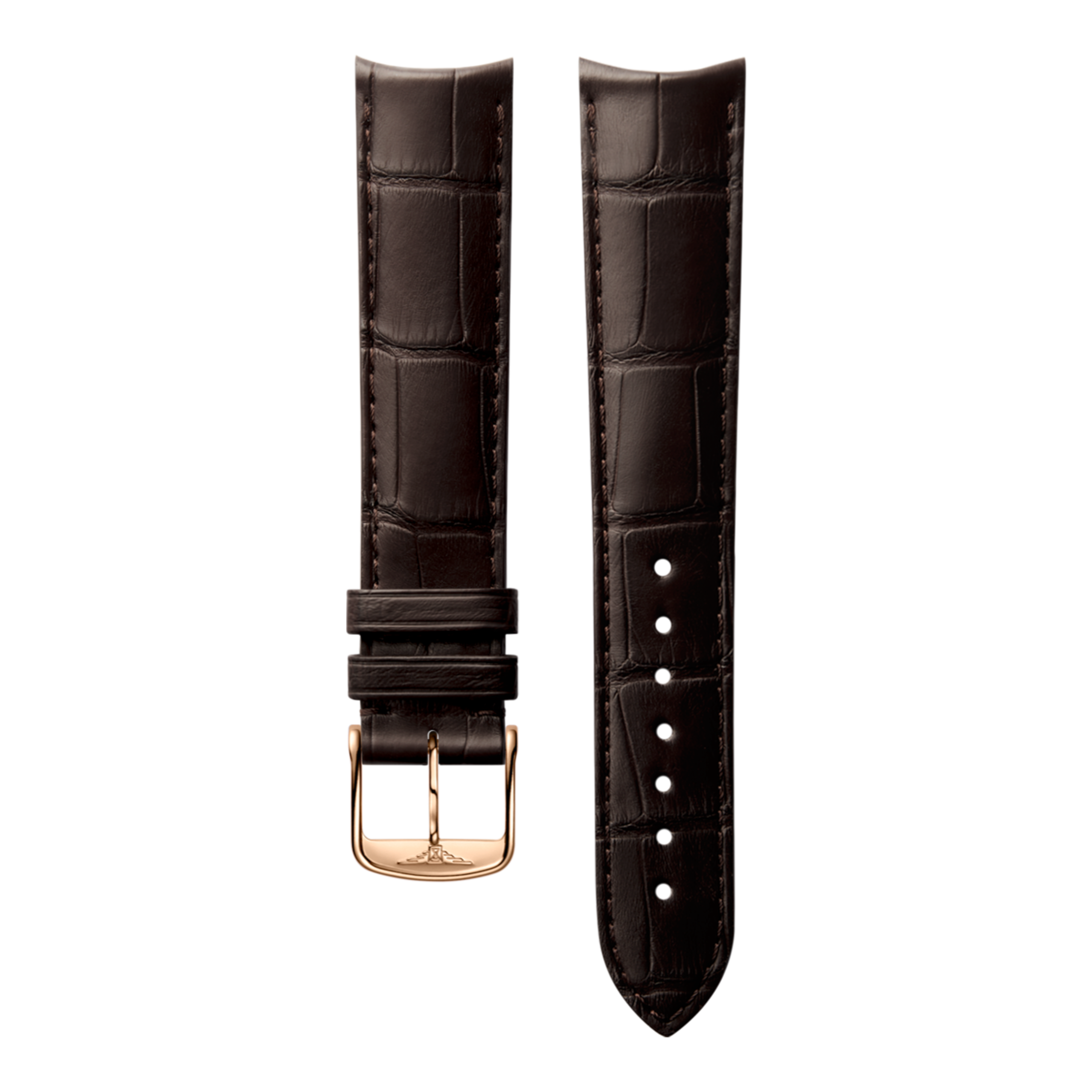 Bracelet en alligator marron mat