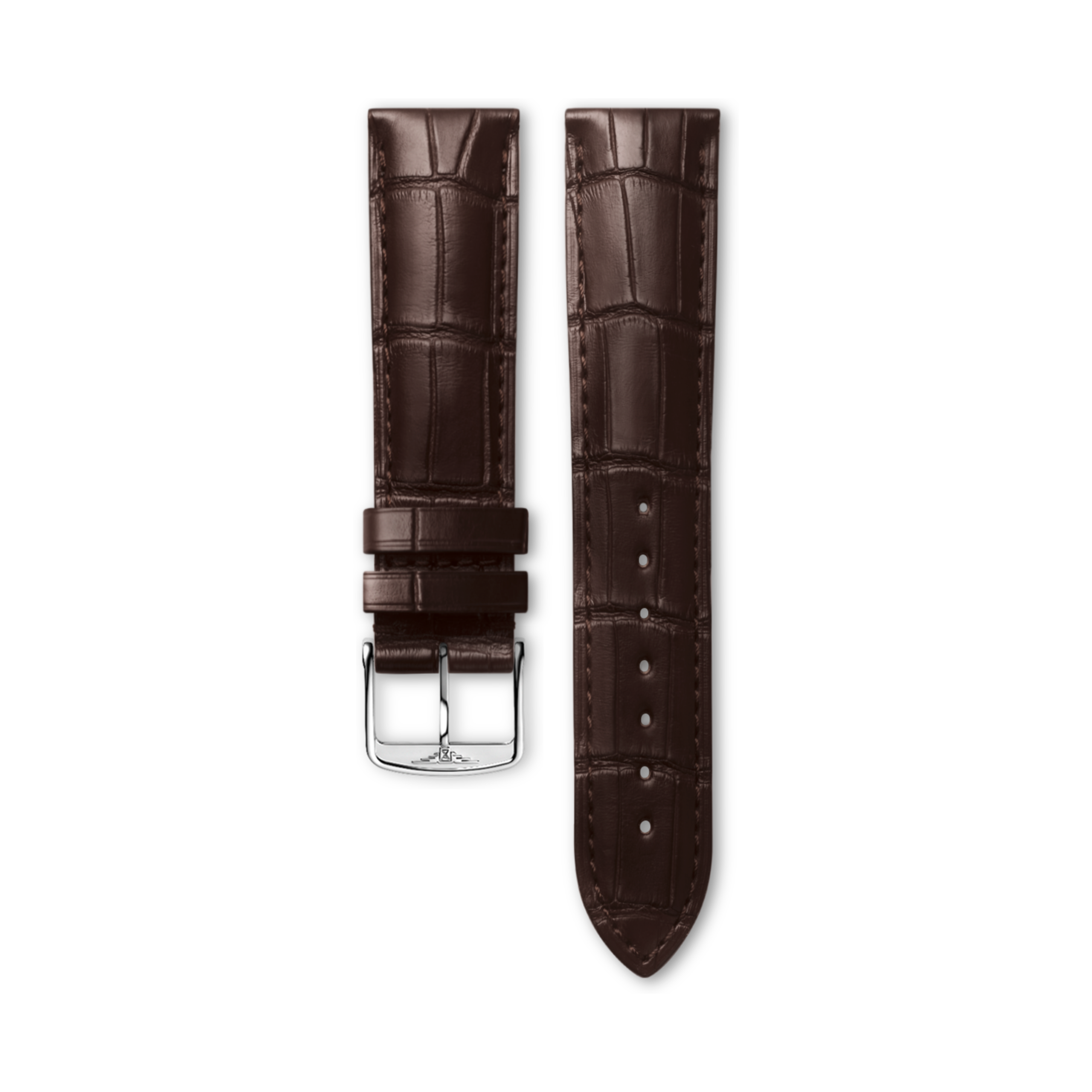 Longines Brązowy pasek z aligatora w macie - 21.00 - Skóra - L682166711 - Strap with buckle