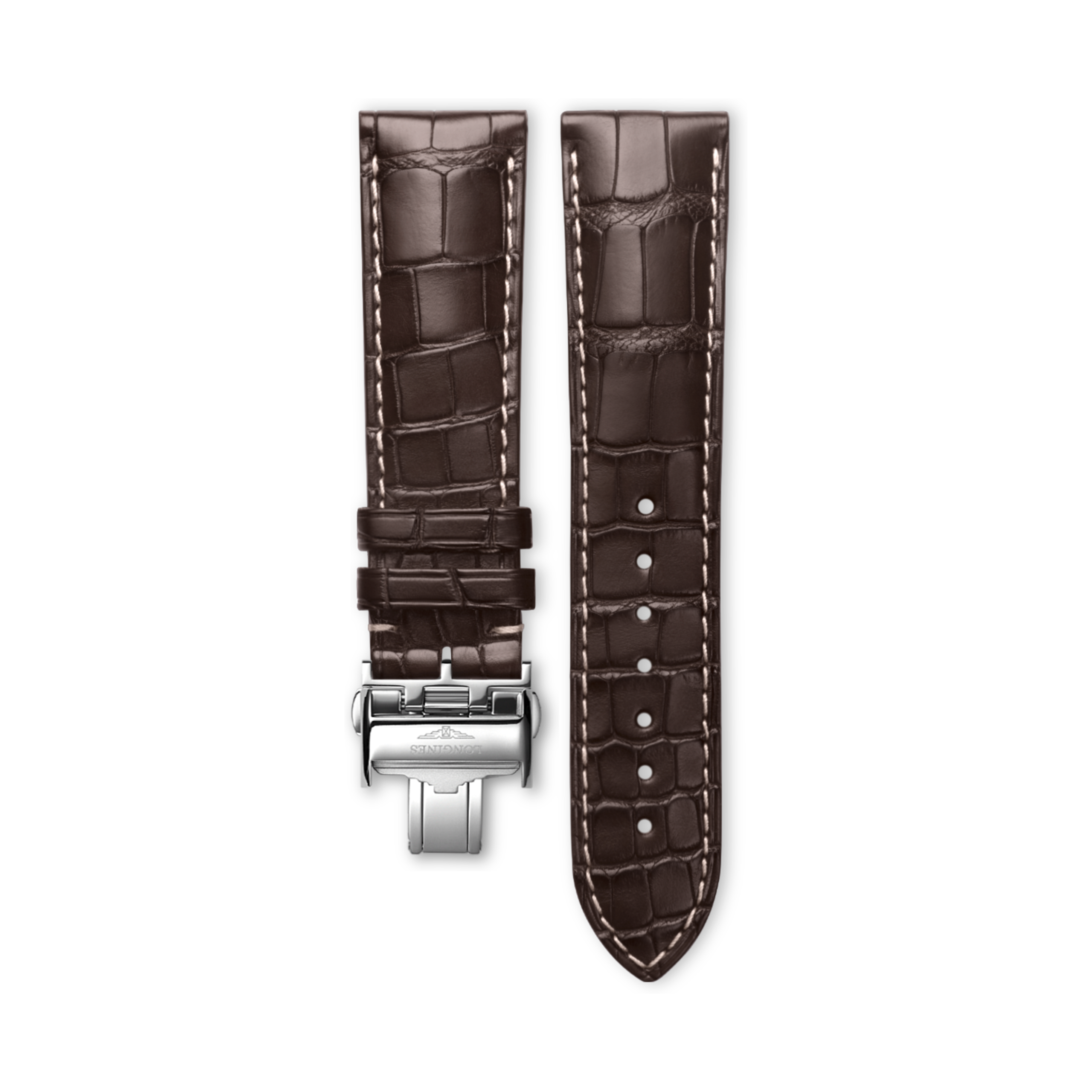 Longines Matt brown alligator strap - L682120161 & L639119748