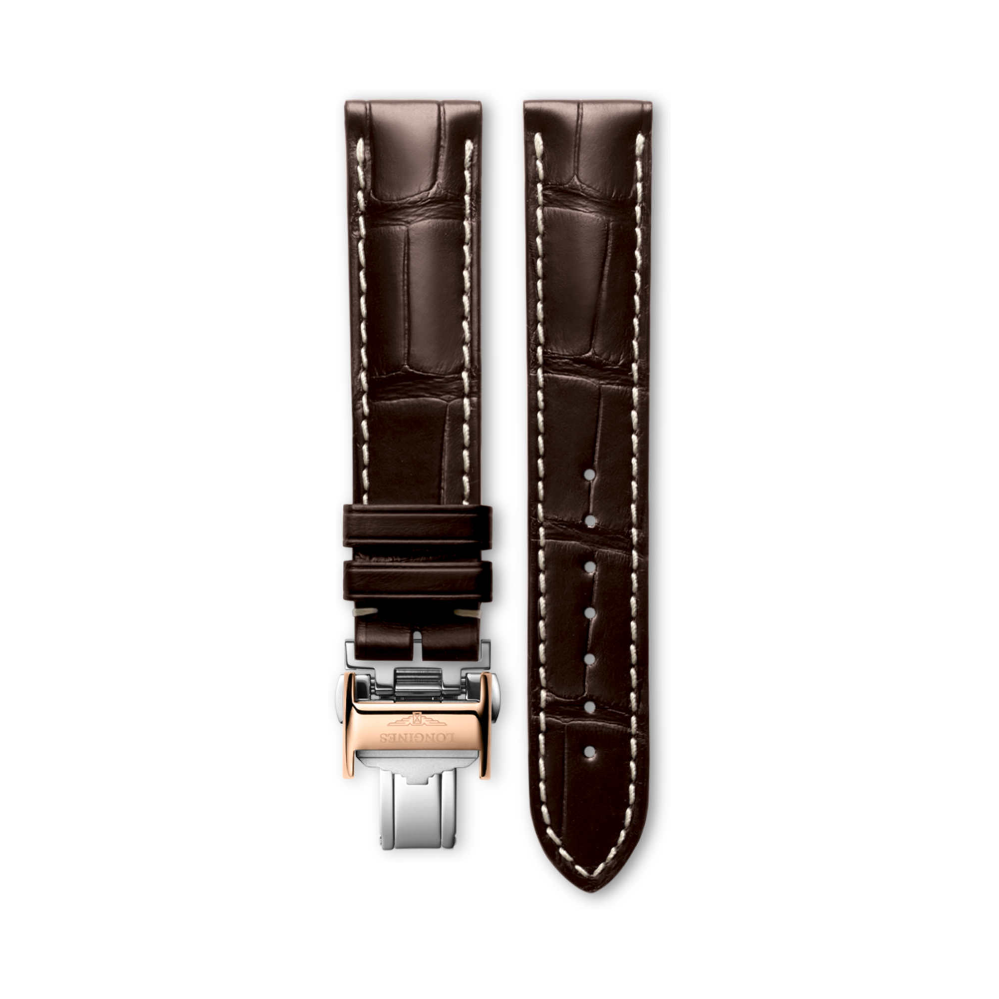 マットブラウン アリゲーター ストラップ CL682149174, 17cm, コン