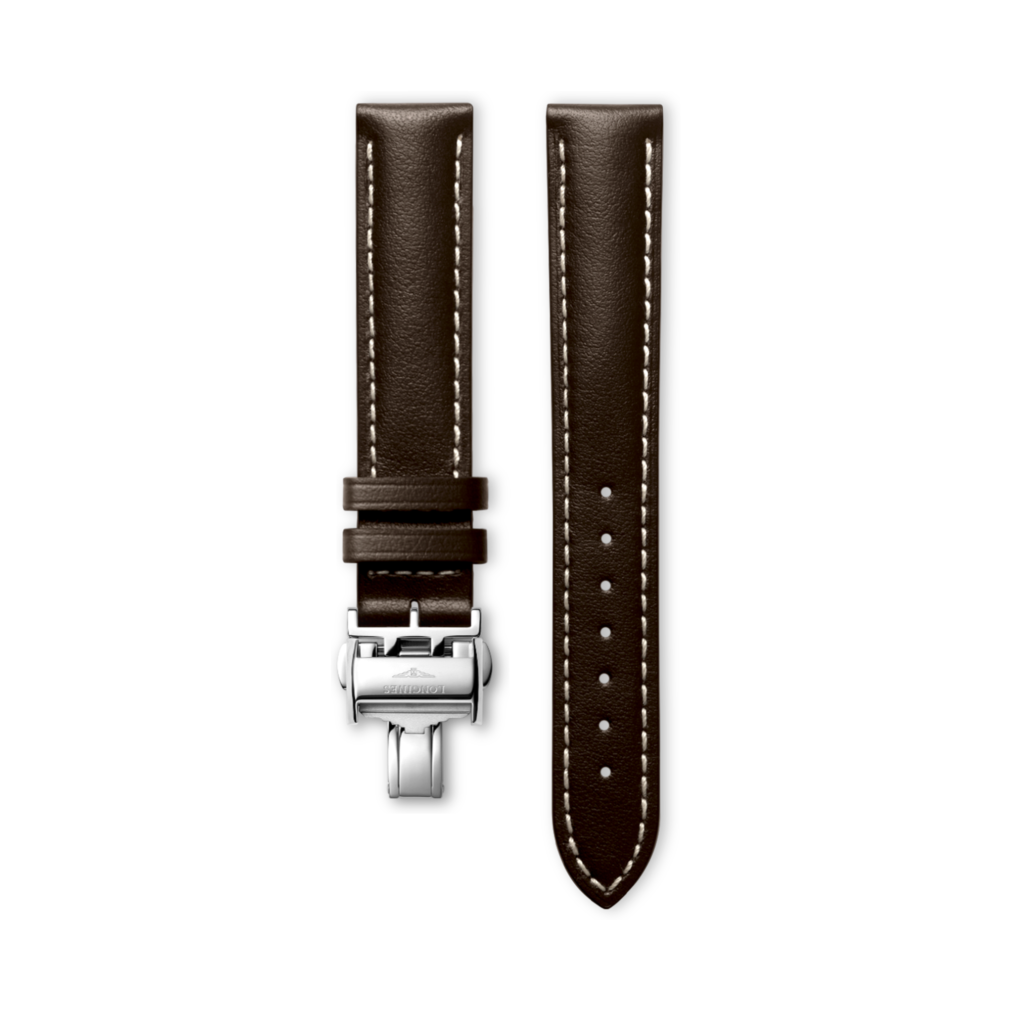 ★未開封新品★LONGINES マットブラウン カーフレザー ストラップ マットブラウン カーフレザー ストラップ CL682150160, 15cm