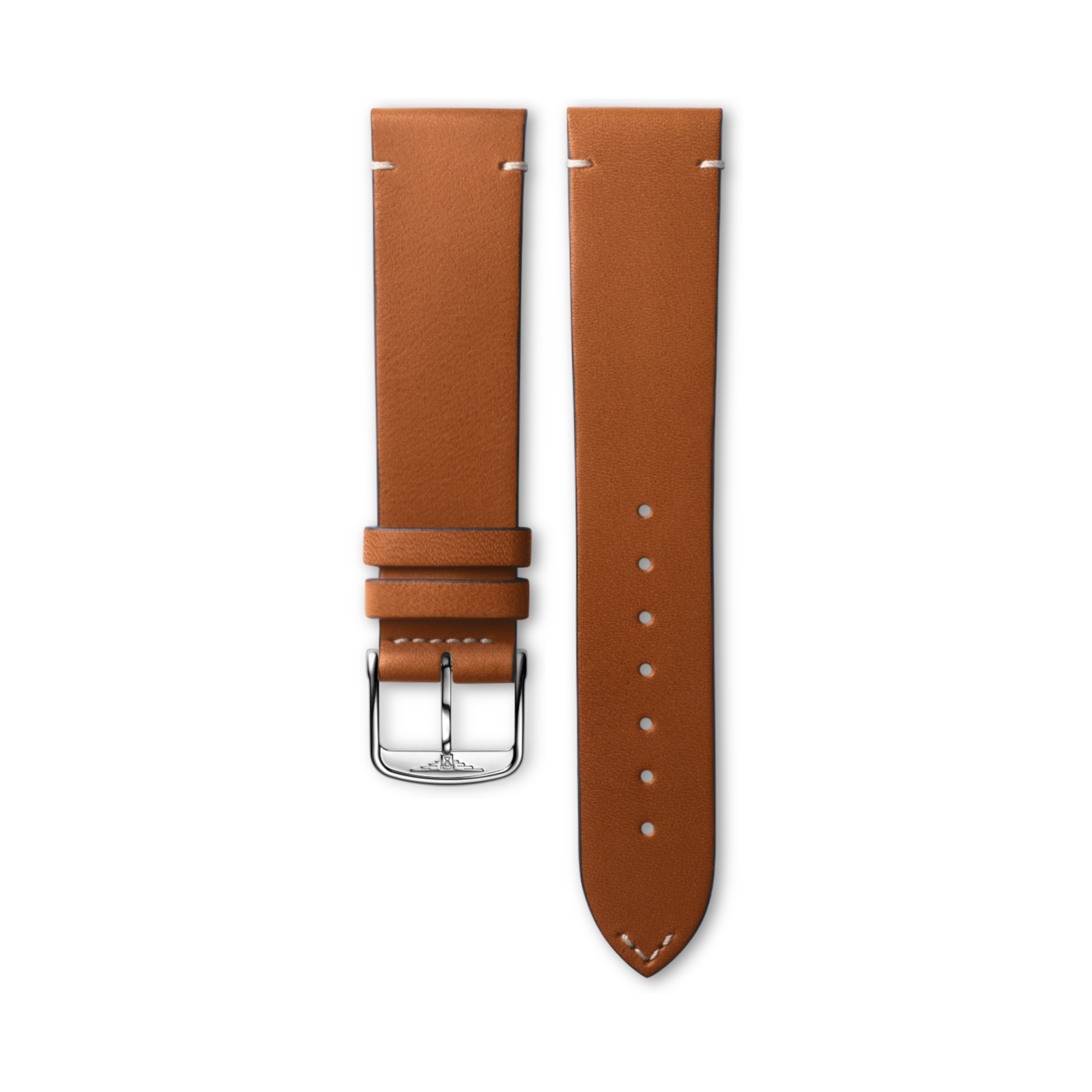 Longines Matowy pasek z barwionej na brązowo skóry cielęcej - 20.00 - Skóra - L682161695 - Strap with buckle