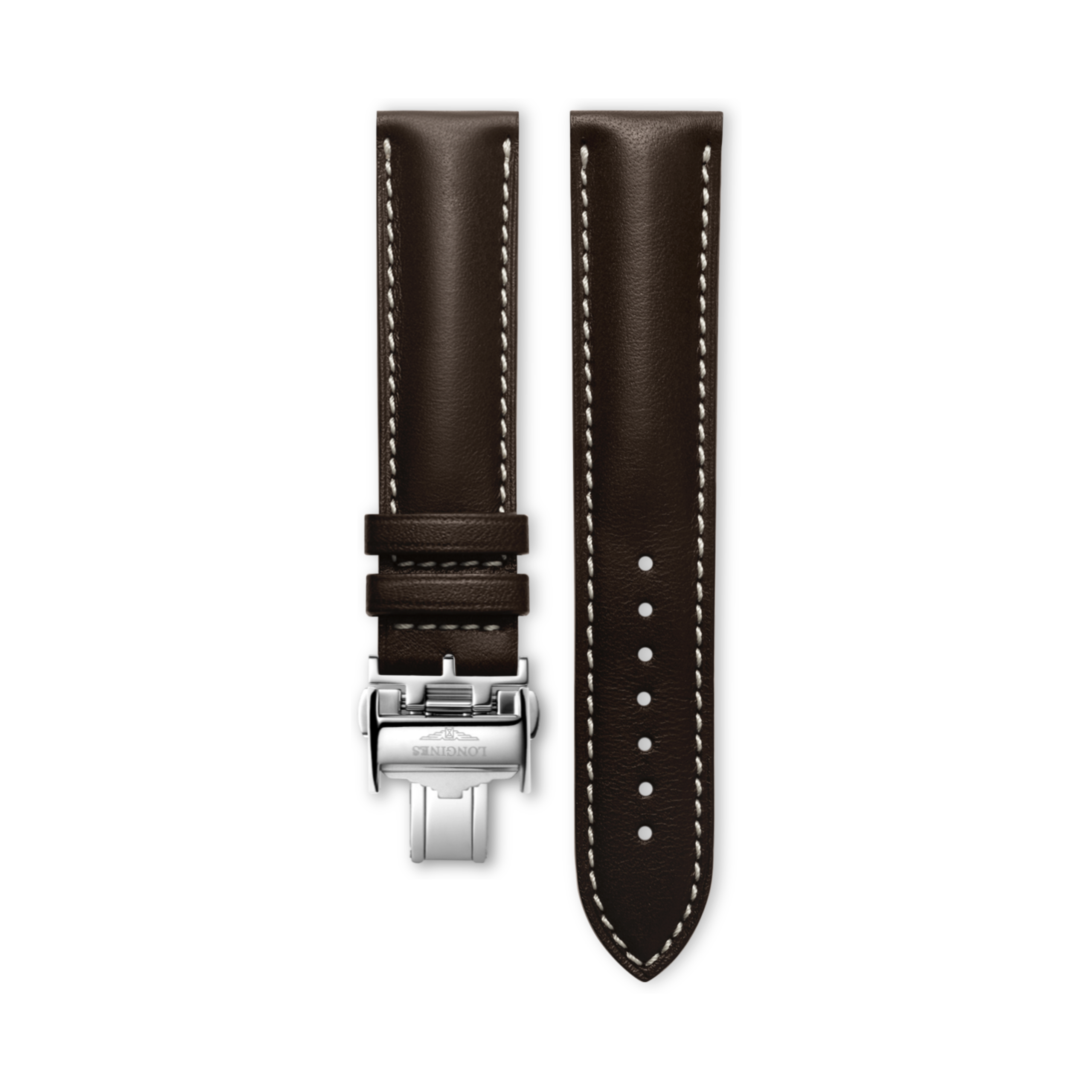 Longines Matt brown calf leather strap - L682125256 & L639119706