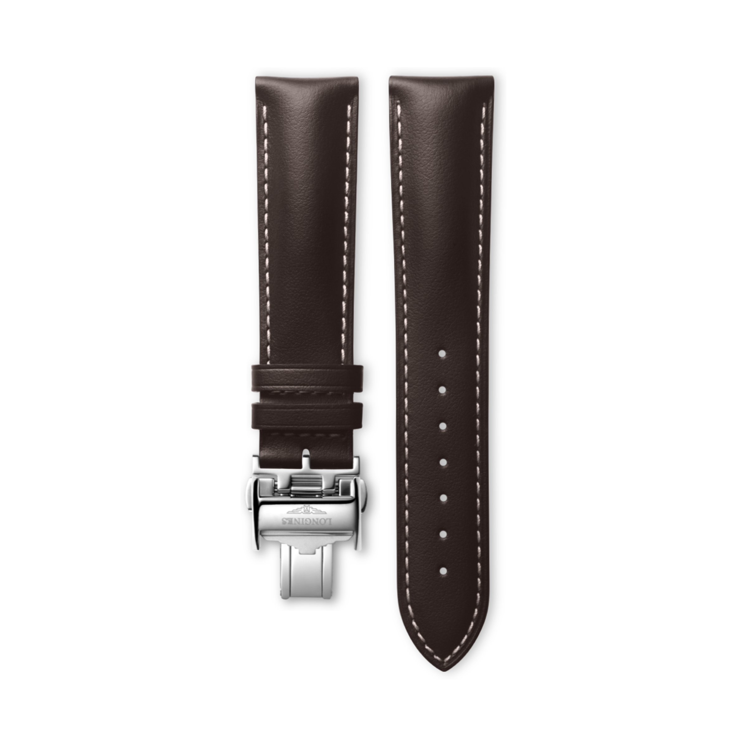 Longines Matt brown calf leather strap Strap - L682159969 & L639119706