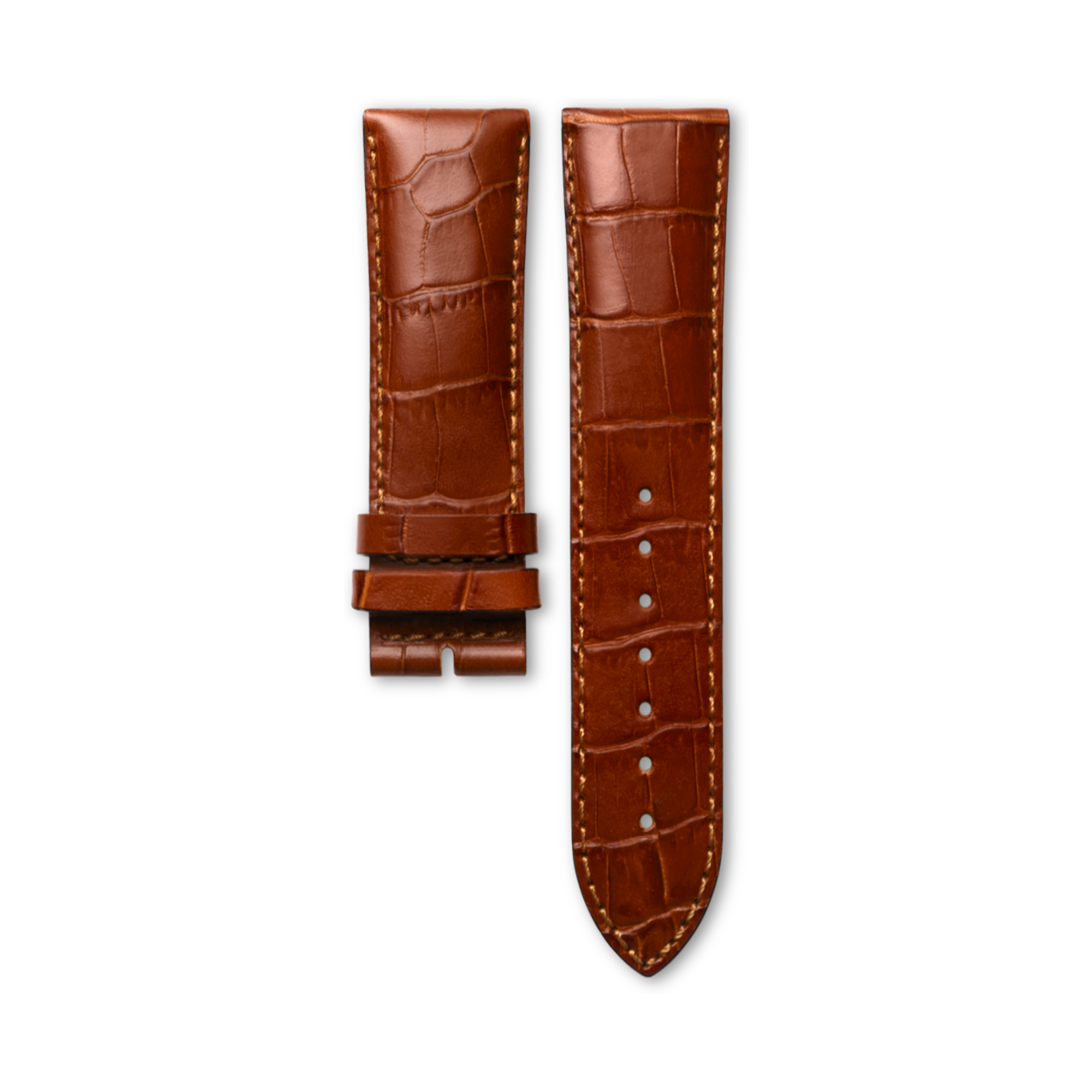 マットゴールド カーフレザー ストラップ CL682108160, 23cm, ロンジン