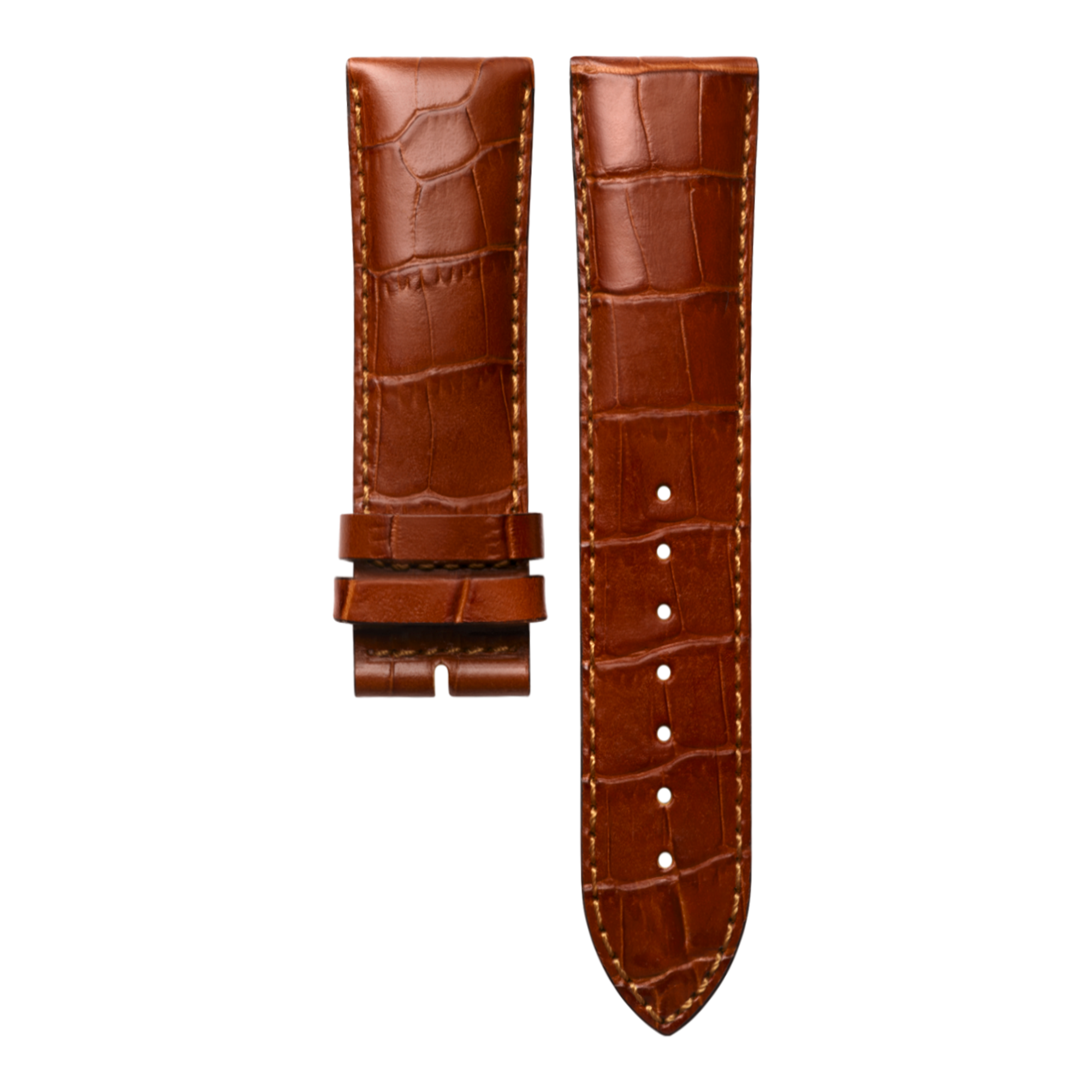 マットゴールド カーフレザー ストラップ CL682108160, 23cm, ロンジン