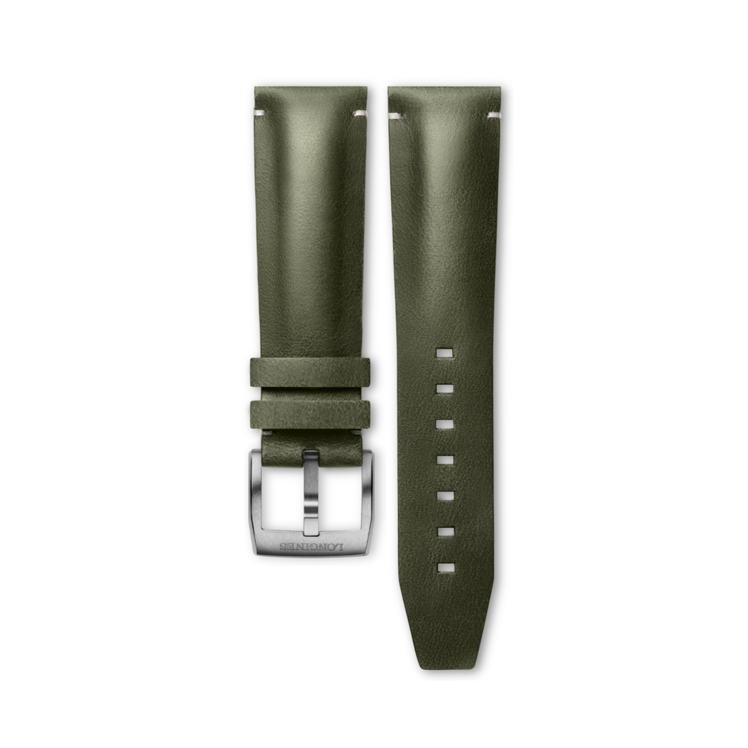 Longines Zielony pasek ze skóry cielęcej w macie - 22.00 - Skóra - L682167930 - Strap with buckle