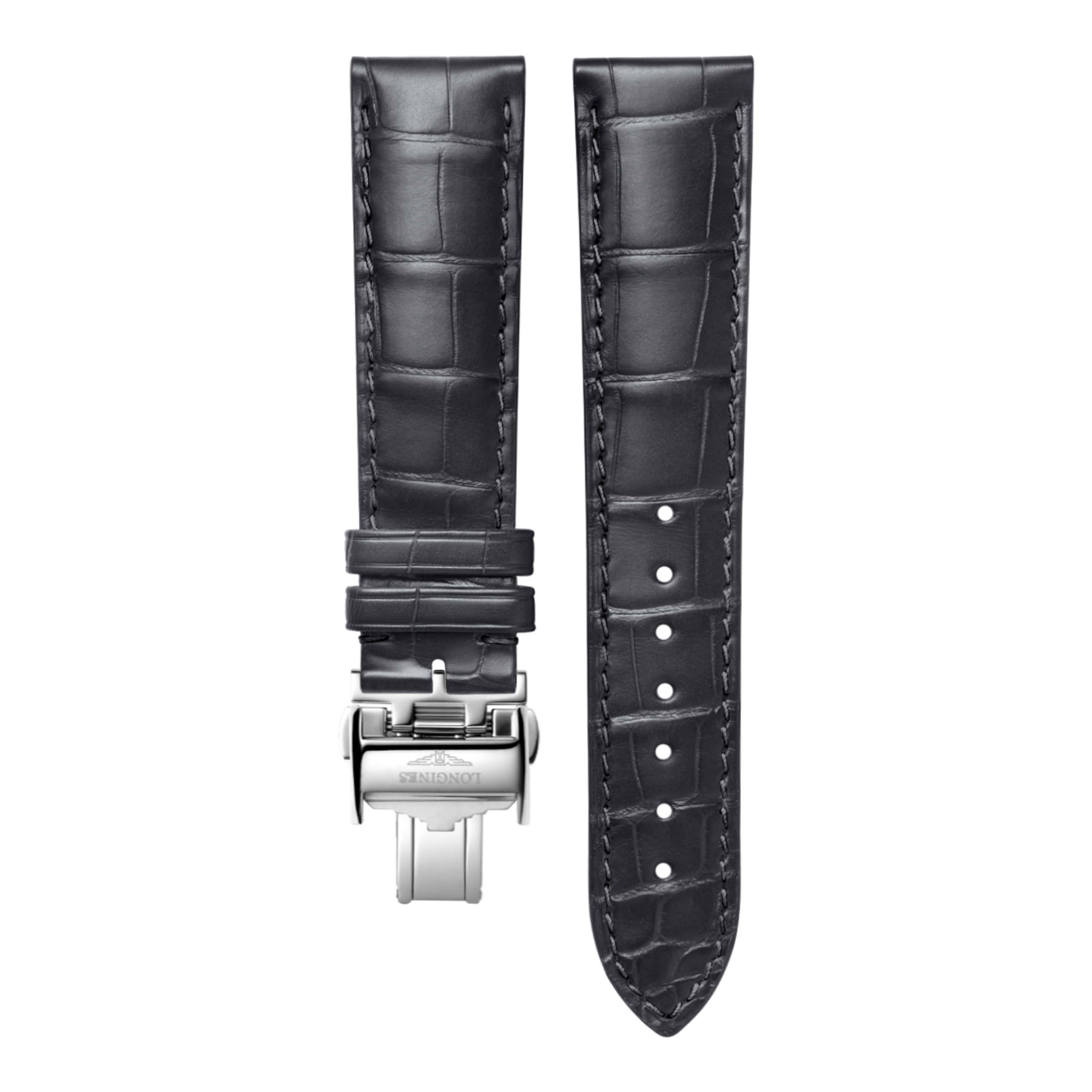 Mattgraues Alligatorlederarmband