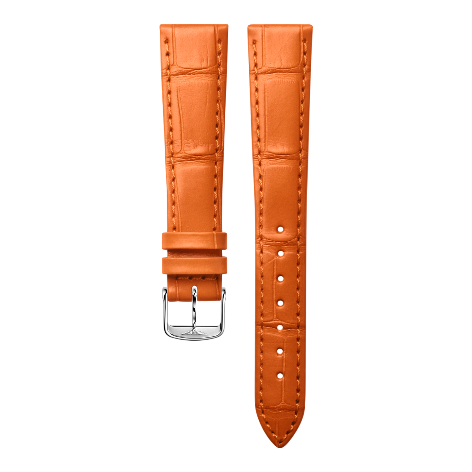 Michele orange Lizard-Embossed Leather Watch Strap Orange lizard SELECT-HEURE women watch strap, easy spring bars main image 4