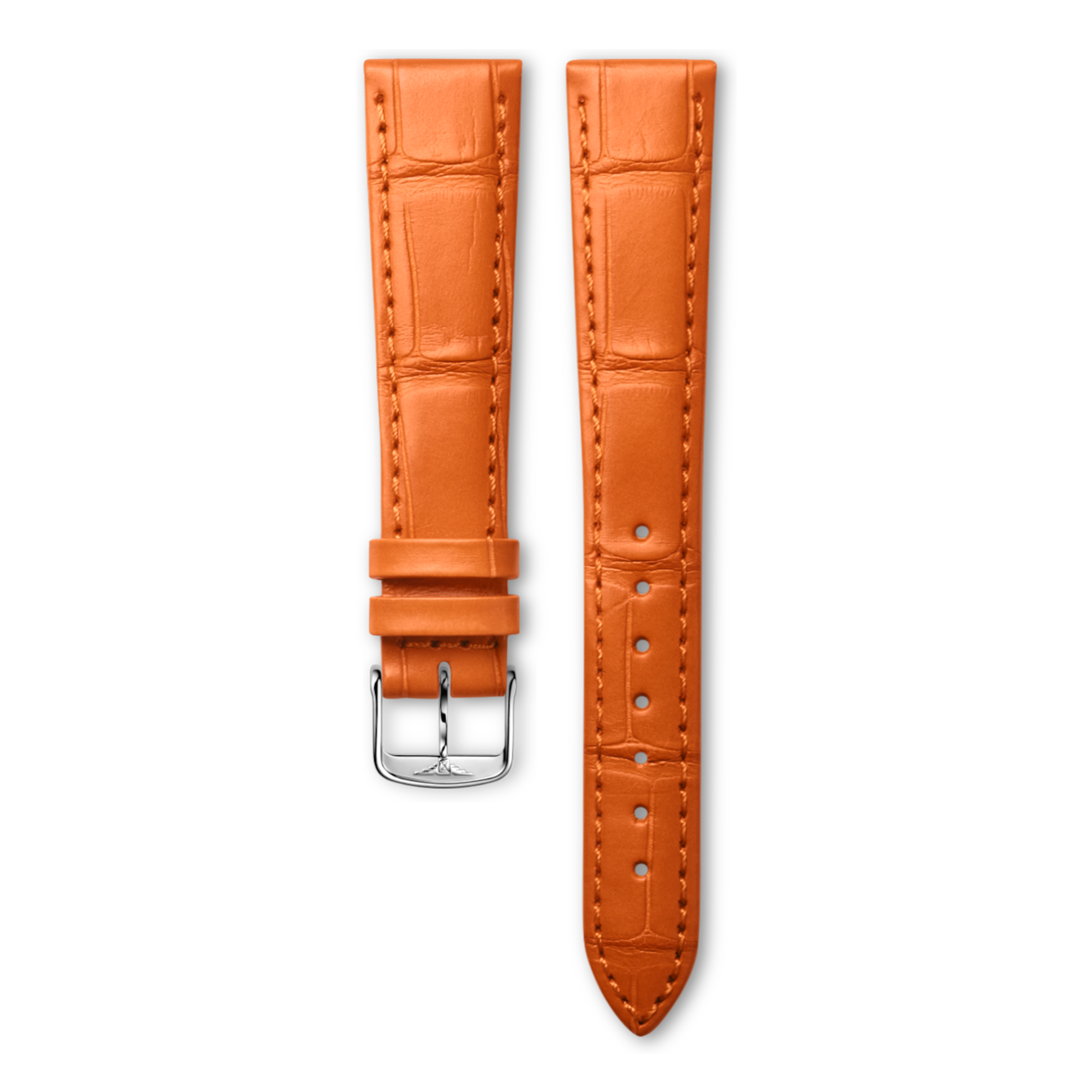 Matt orange alligator leather strap
