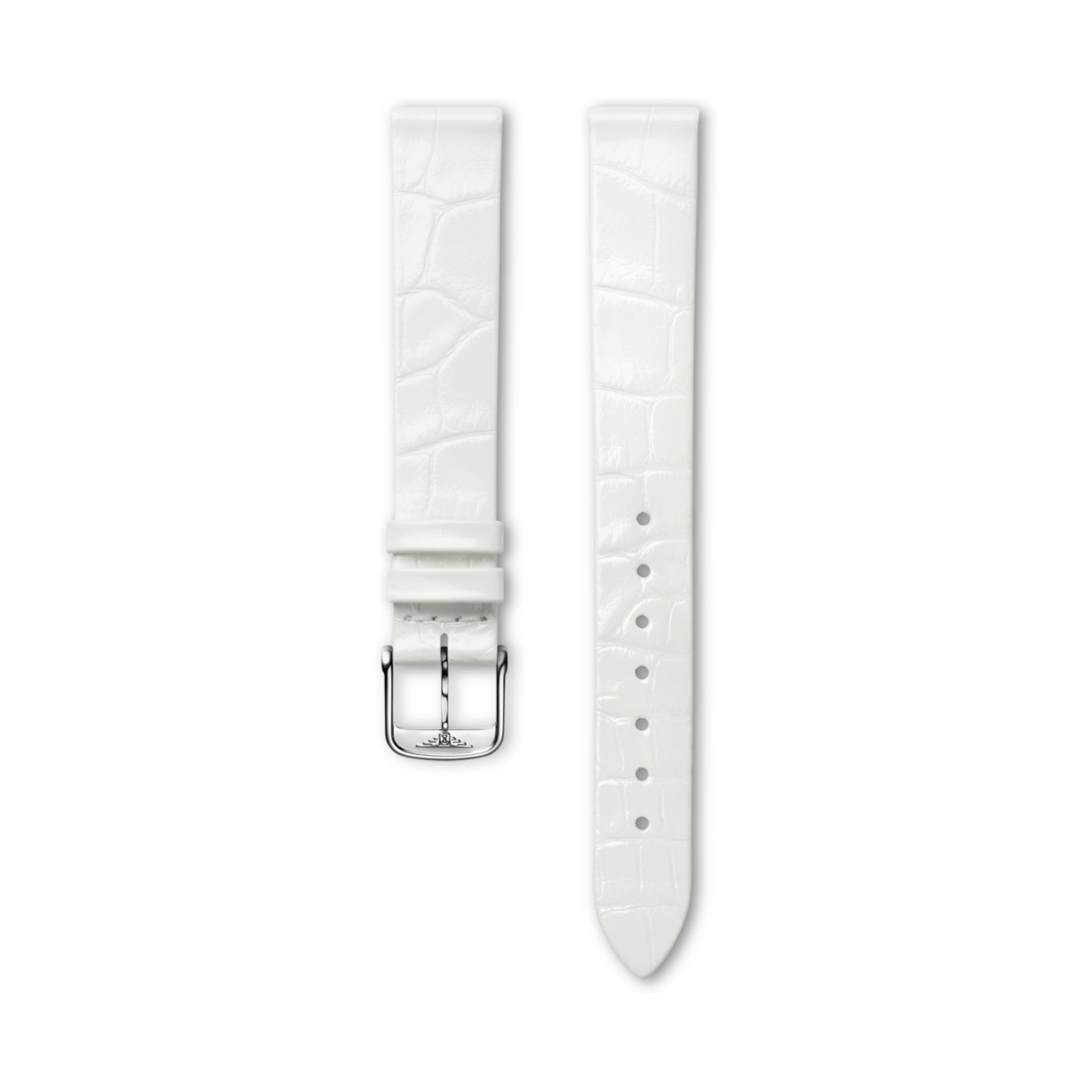 Longines Biały pasek z aligatora w macie - 13.00 - Skóra - L682118593 - Strap with buckle