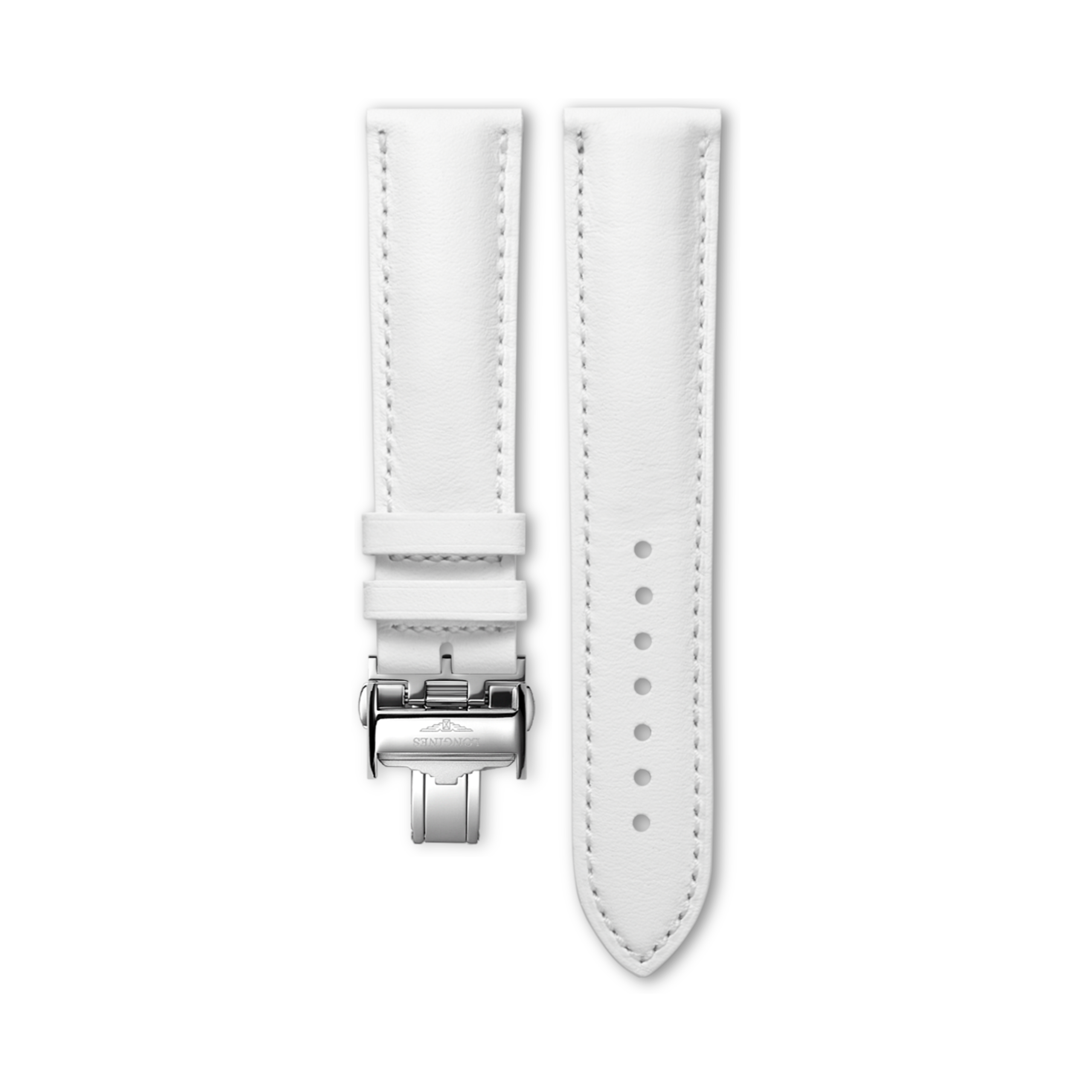 Longines Matt white calf leather strap - L682125044 & L639119748