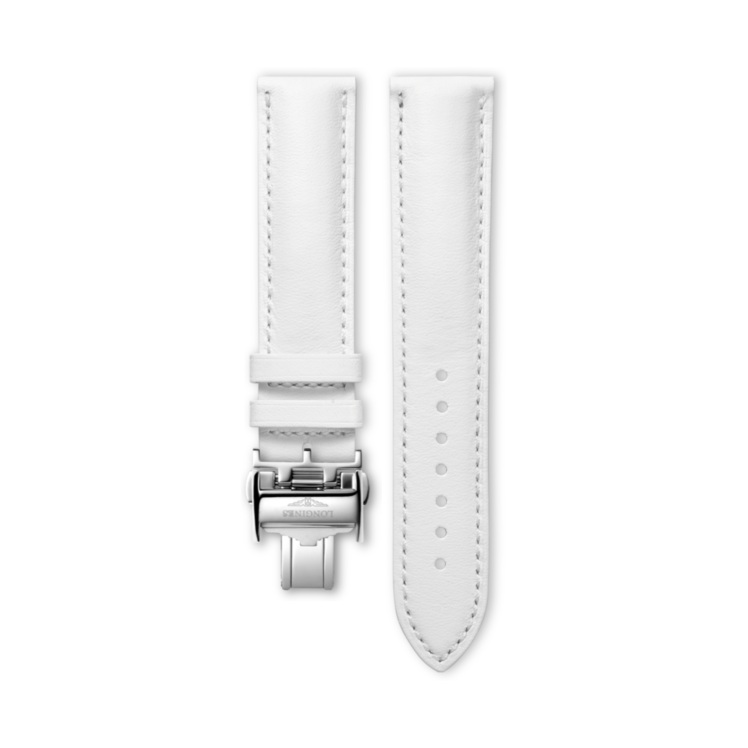 Longines Matt white calf leather strap - L682125322 & L639119706
