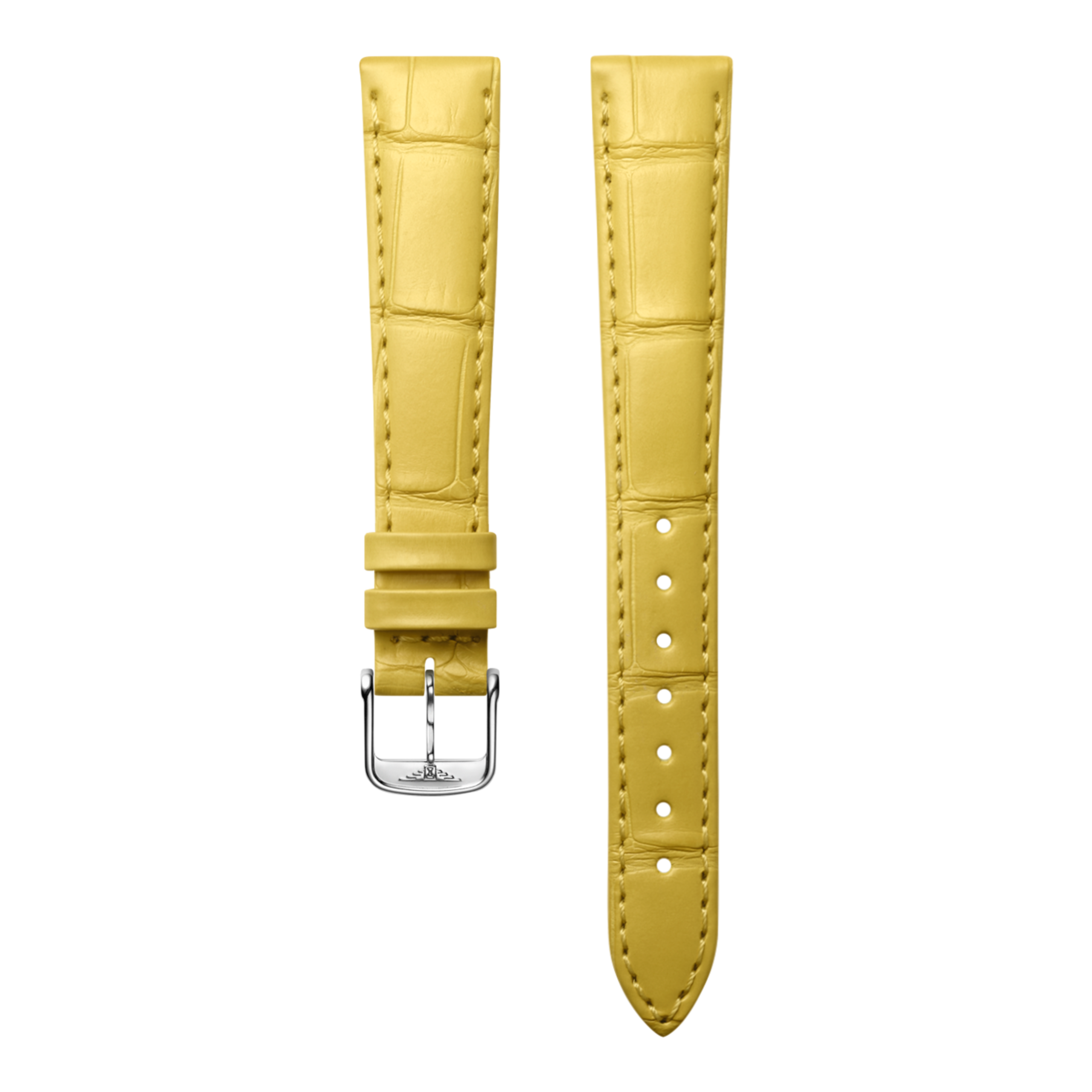 Bracelet en alligator jaune mat