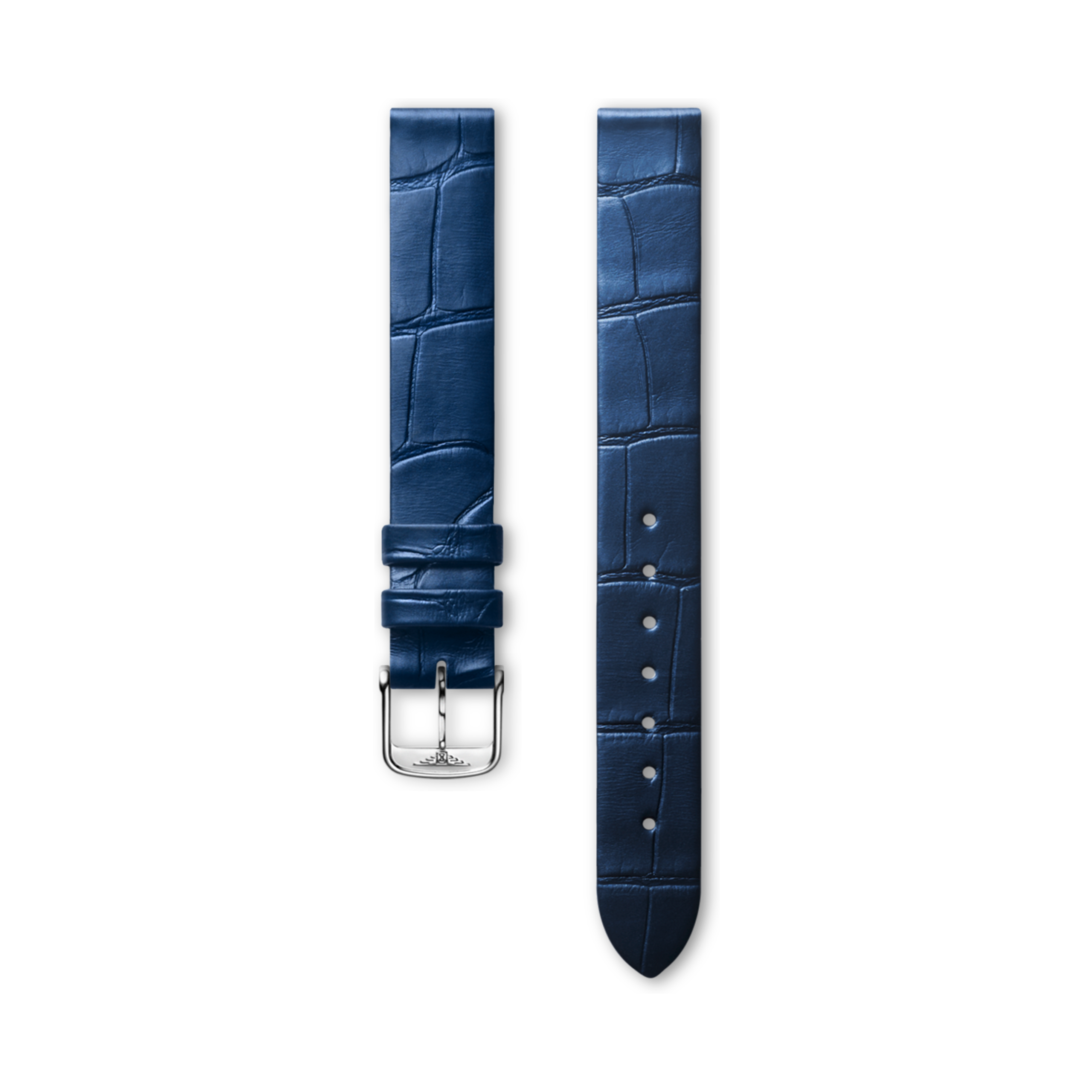Longines Perłowy niebieski pasek ze skóry aligatora - 13.00 - Skóra - L682168797 - Strap with buckle