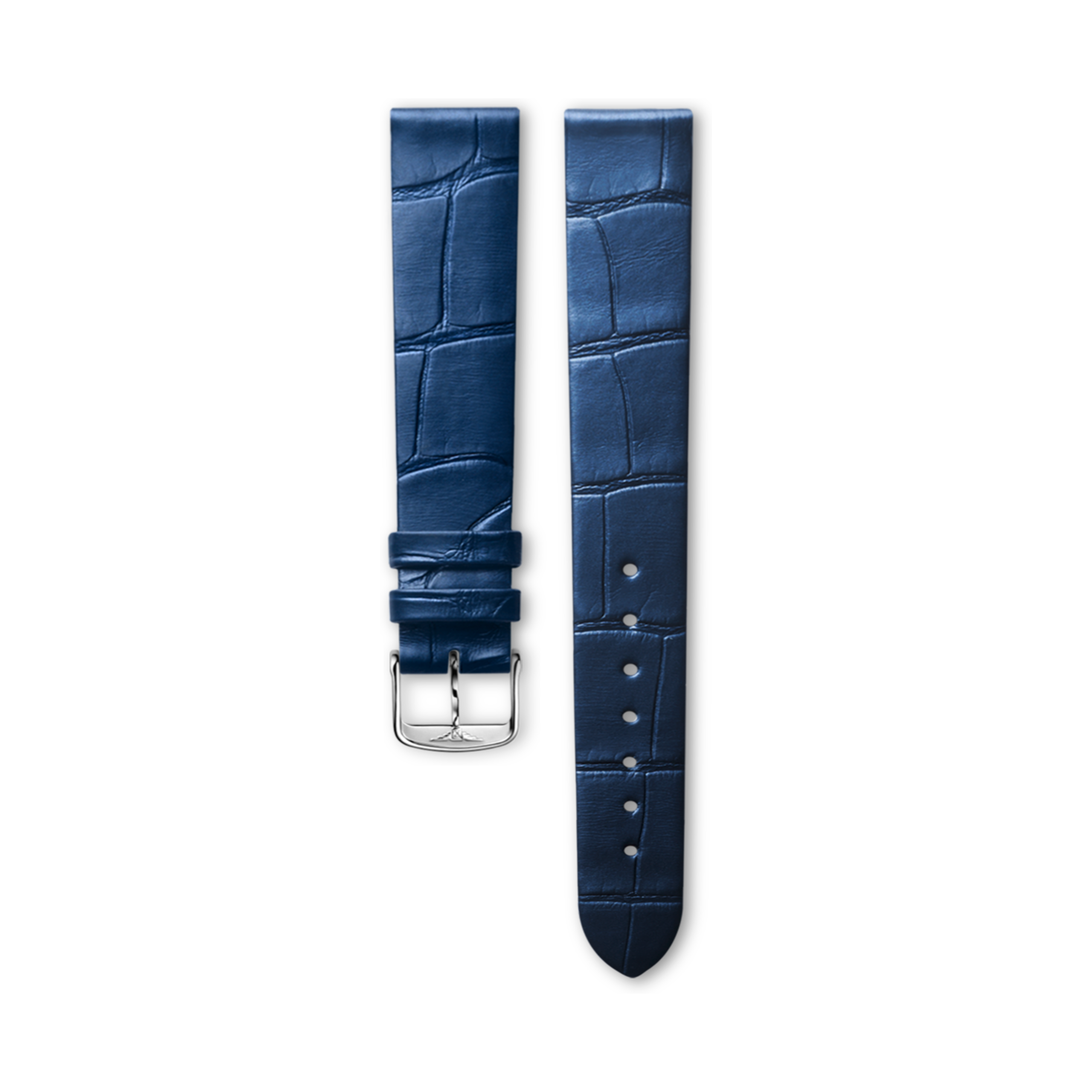 Longines Perłowy niebieski pasek ze skóry aligatora - 16.00 - Skóra - L682168834 - Strap with buckle