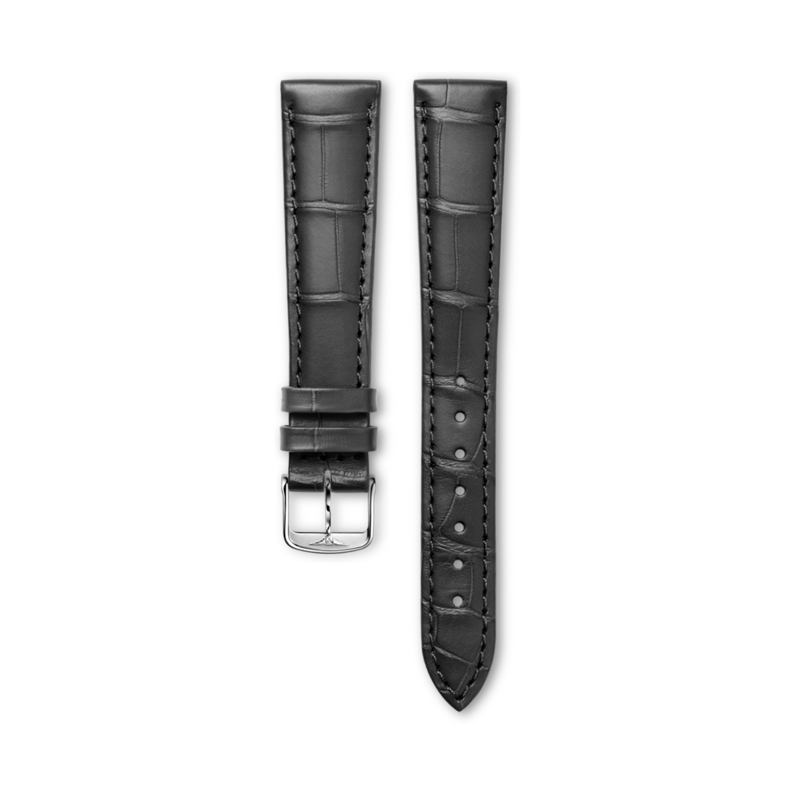 Longines Semi matt anthracite alligator strap - 17.00 - Skóra - L682167282 - Strap with buckle
