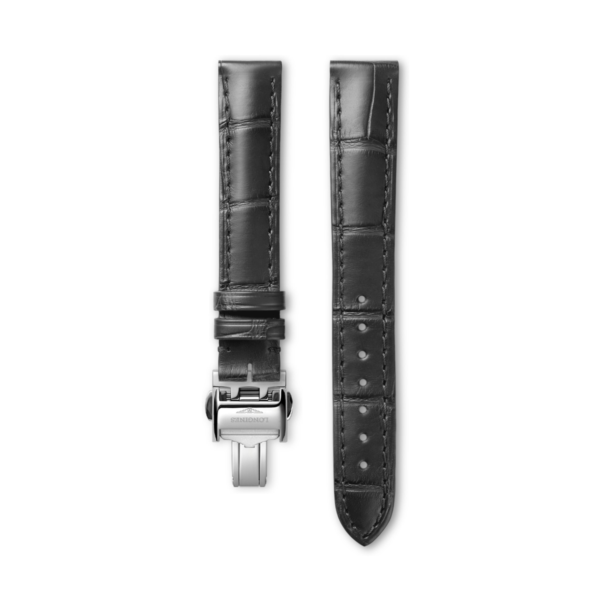 Longines Semi matt anthracite alligator strap Strap - L682166878 & L639120586