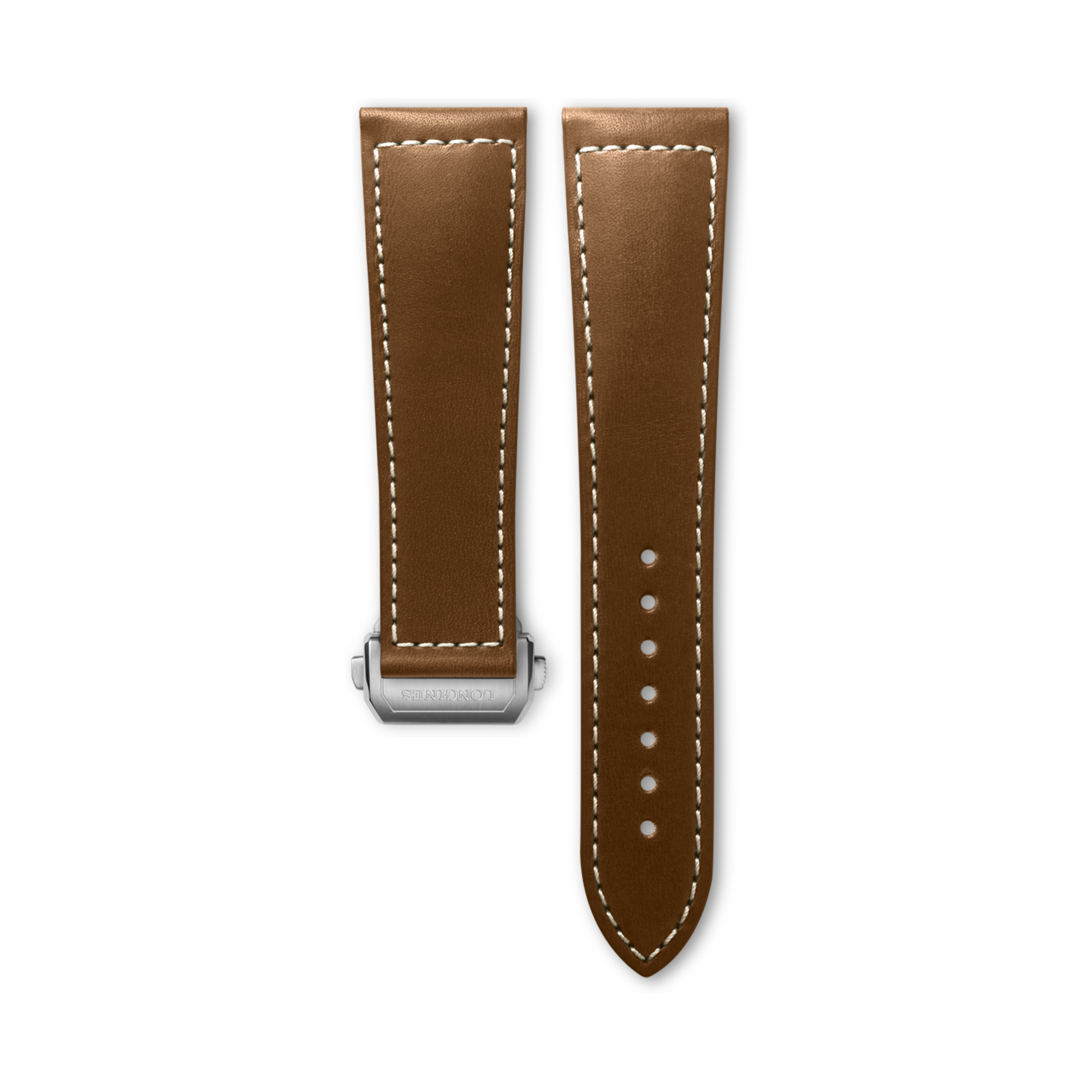 Semi Matt Beige Calf Leather Strap Cl682165904, 22cm