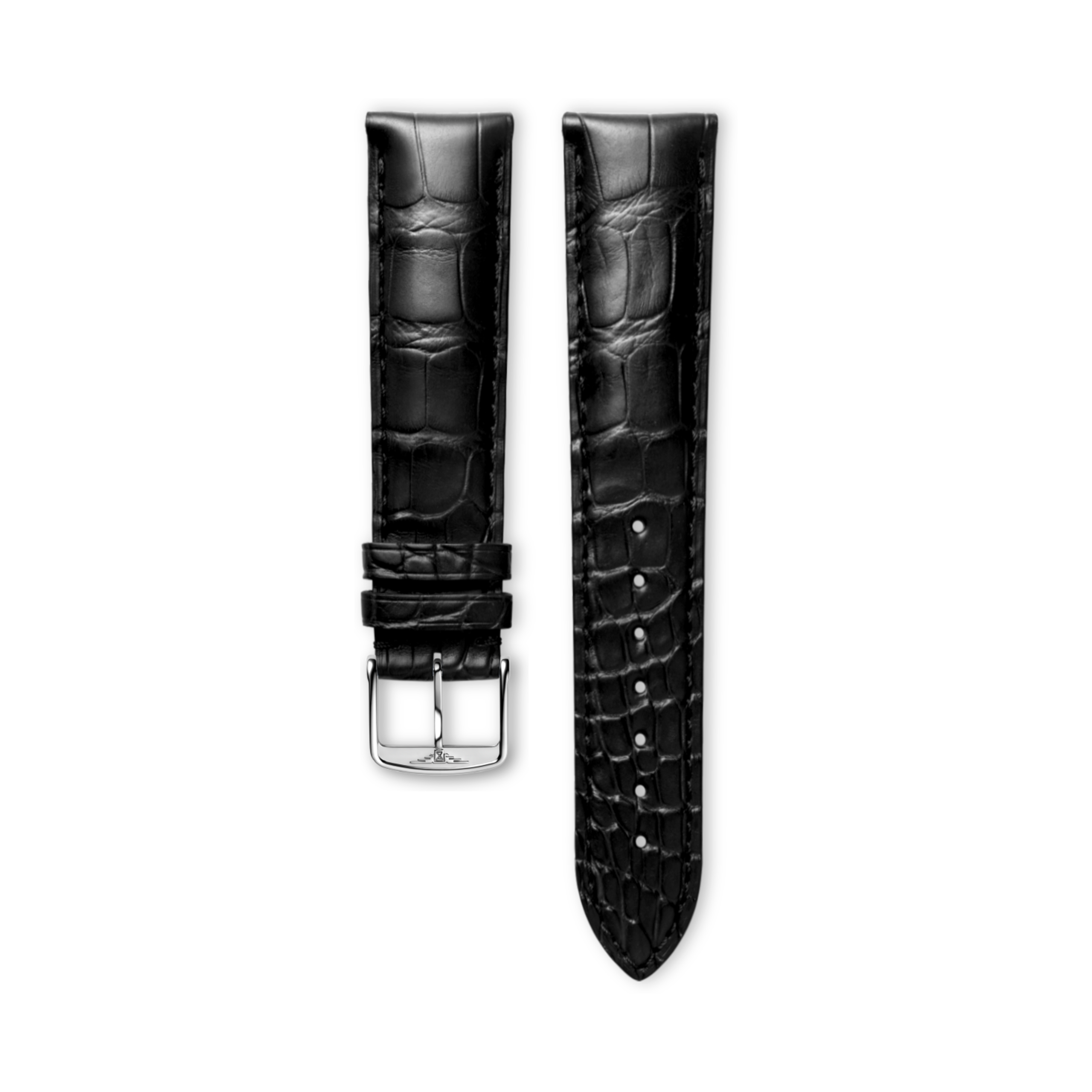 Longines Semi matt black alligator strap - L682145130 & L649101655