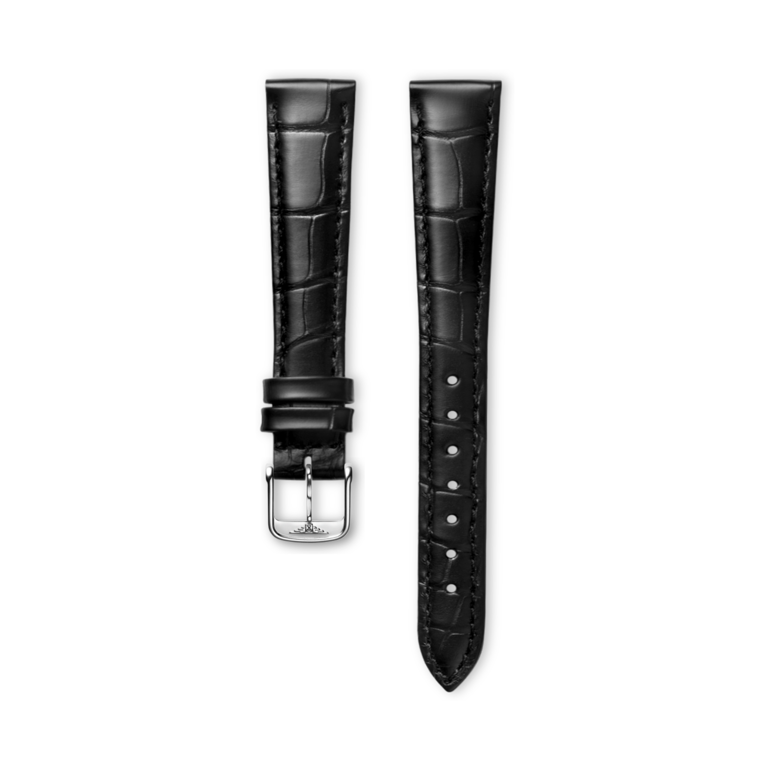 Longines Semi matt black alligator strap - L682146307 & L649101649